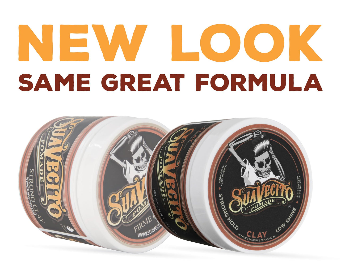 Suavecito Pomade Firme Clay 4 oz, 2 Pack - Strong Hold Hair Clay For Men - Low Shine Matte Hair Clay Pomade For Natural Texture Hairstyles