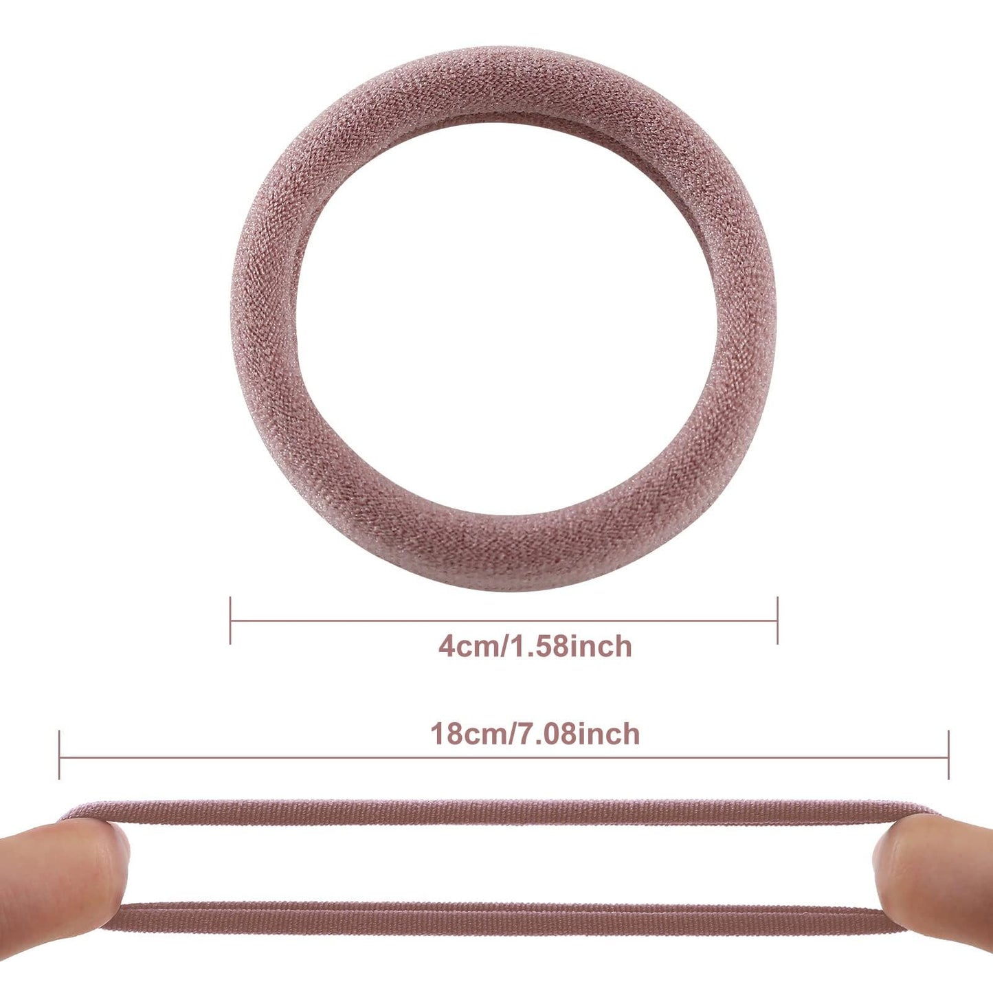 100 Pcs Thick Seamless Hair Ties, Ponytail Holders Hair Accessories No Damage for Thick Hair, Valentine's Day Gifts (Natural Colors)