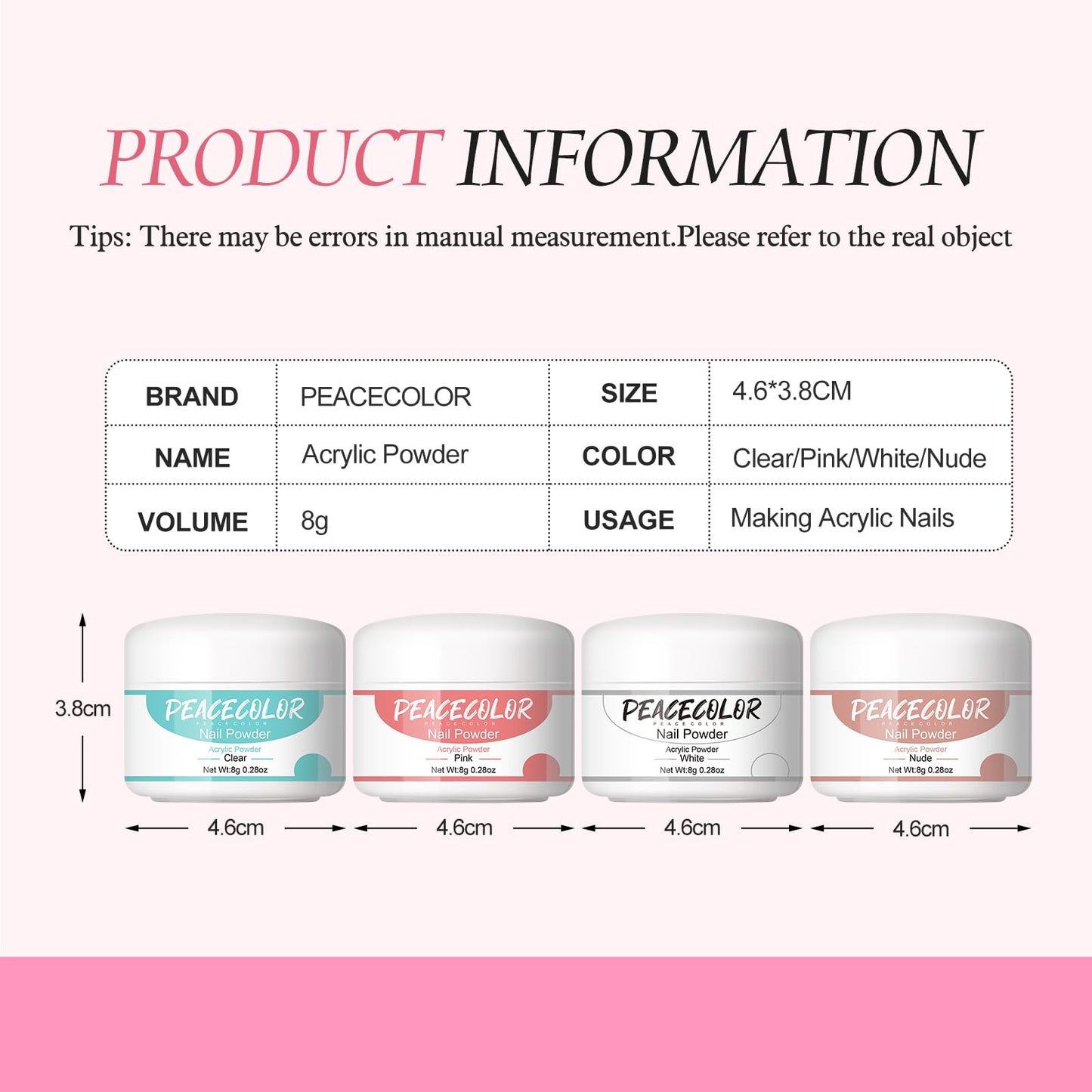 Acrylic Nail Kit for Beginners 4Pcs Acrylic Powder 12 Candy Color Glitter Powder Professional Nail Kit Acrylic Set Nail Art Rhinestones 200Pcs Nail Tips Full Nail Supplies DIY Home