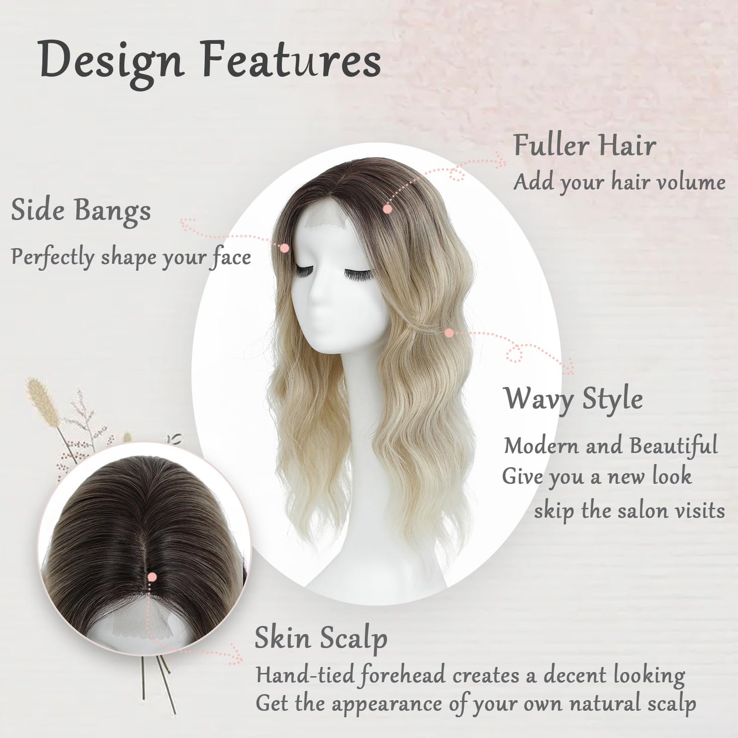 Hair Toppers for Women, 360° 3D Toppers Hair Pieces for Women, 20 Inch Long Curly Hair Topper with Side Bangs,