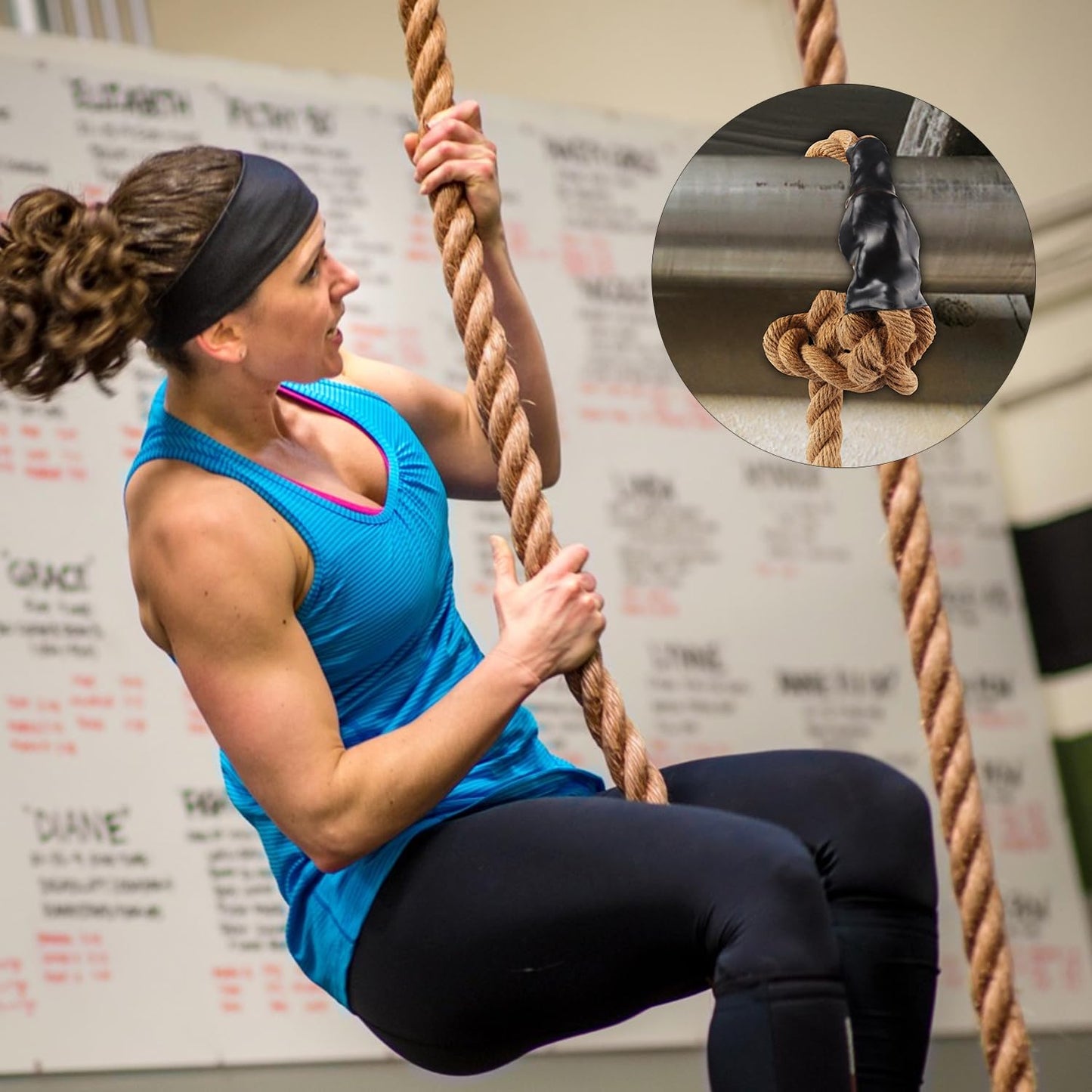 GSE Games & Sports Expert Gym Sisal Climbing Rope, Heavy Workout Rope for Indoor/Outdoor Workouts. Great for Climbing Exercises, Strength Training - 6,10,15,20,25,30,40,50 Feet Lengths Available