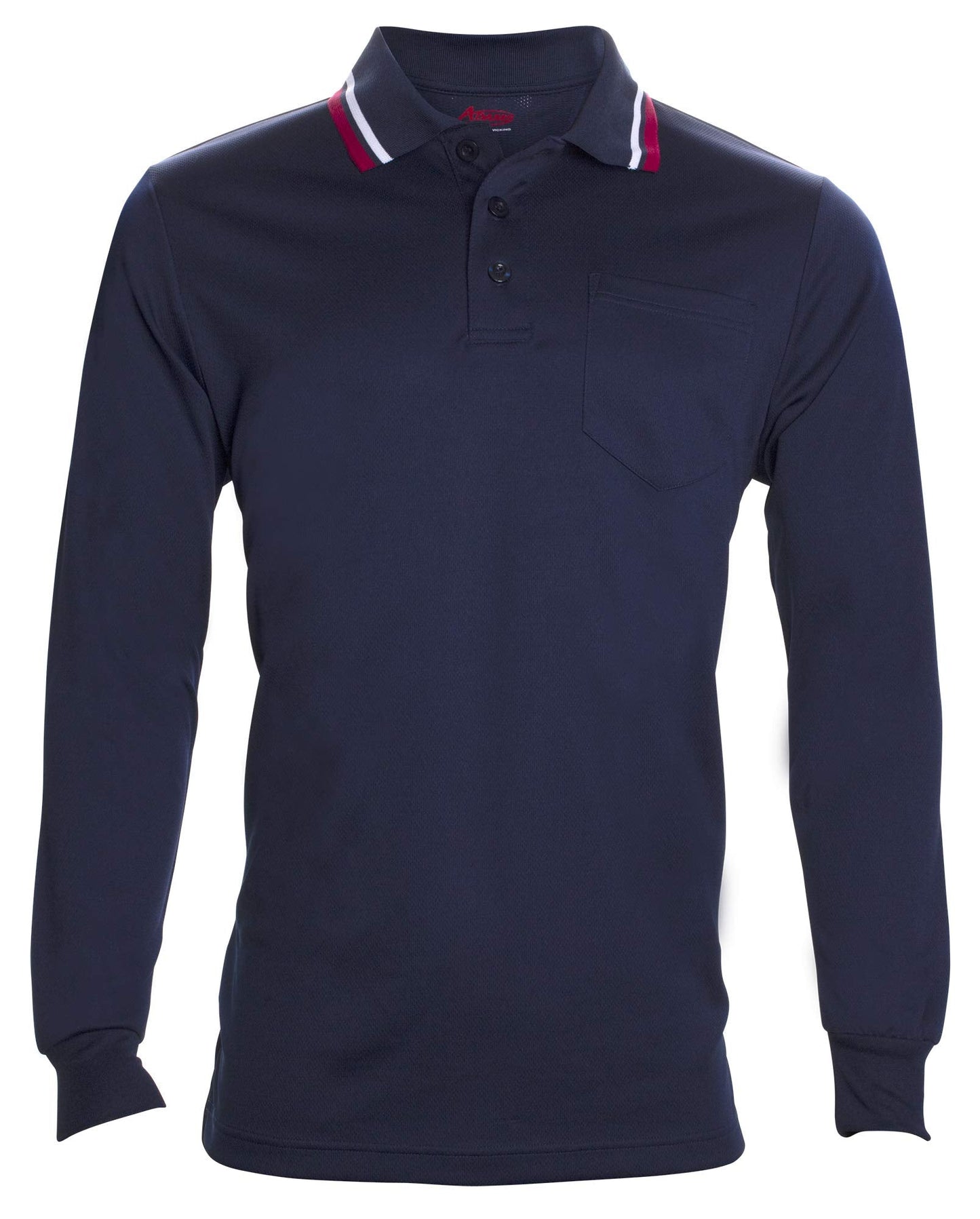 Adams Umpire Shirt Long Sleeve Polo for Baseball and Softball Umpires, Small Navy