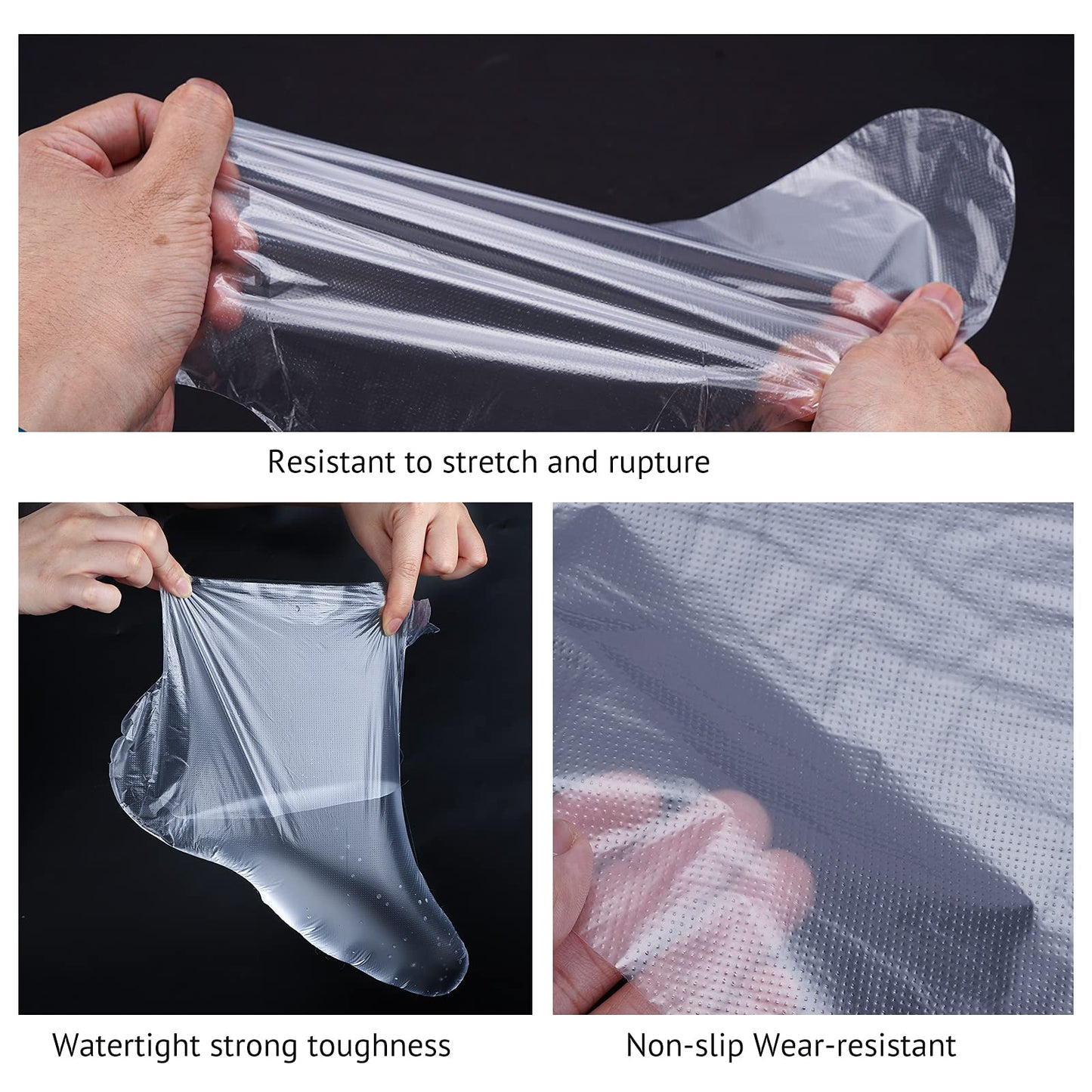 200pcs Foot Paraffin Wax Bath Liners, Niubow Plastic Hot Wax Therapy Bags Covers for Foot Therabath (200pcs Booties)