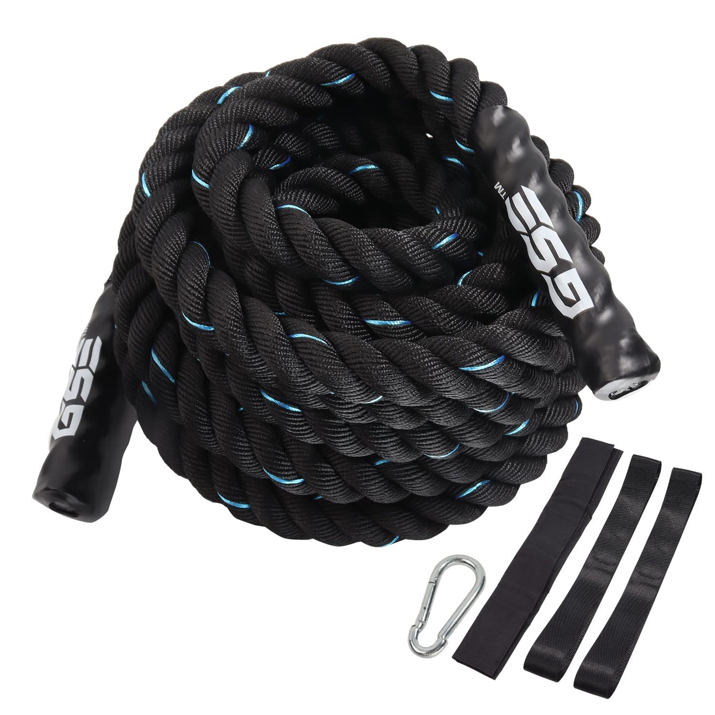 GSE Games & Sports Expert Gym Battle Rope, Heavy-Duty Workout Ropes for Indoor & Outdoor Workout. Exercise Rope for Strength Training - 30,40,50 Feet Lengths Available