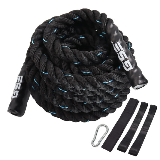 GSE Games & Sports Expert Gym Battle Rope, Heavy-Duty Workout Ropes for Indoor & Outdoor Workout. Exercise Rope for Strength Training - 30,40,50 Feet Lengths Available