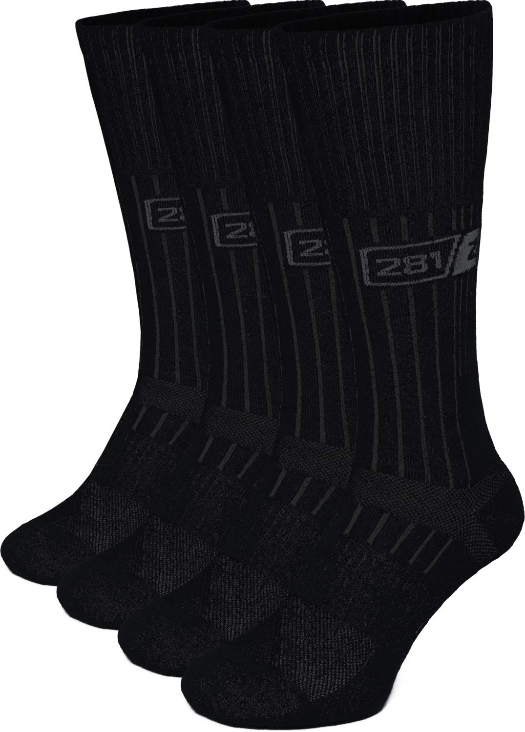 281Z Military Boot Socks - Tactical Trekking Hiking - Outdoor Athletic Sport (Black)(Small 4 Pairs Pack)