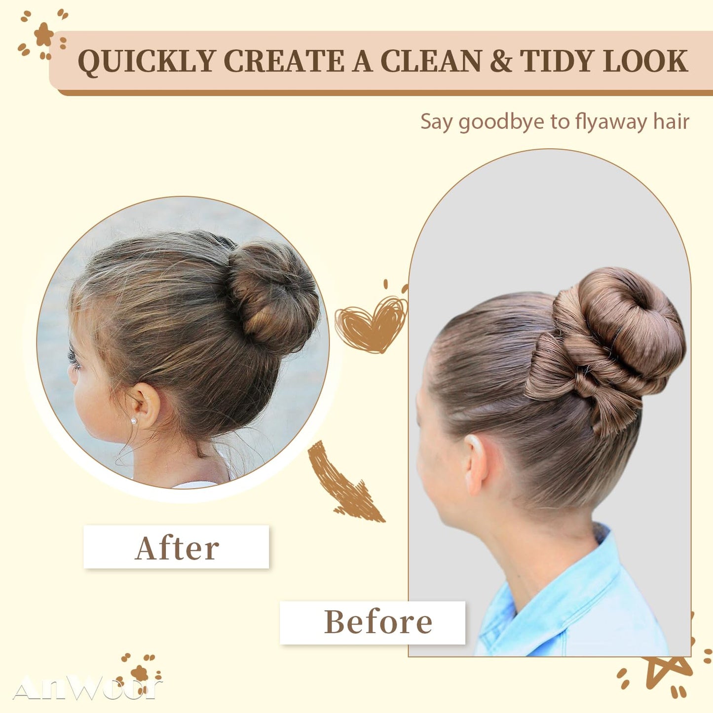 Slick Back Hair Brush, Hair Wax Stick 4Packs - Taming Flyaways & Edge Control - Hair Styling Products Accessories Stuff for Teenl Girl, Women & Kids