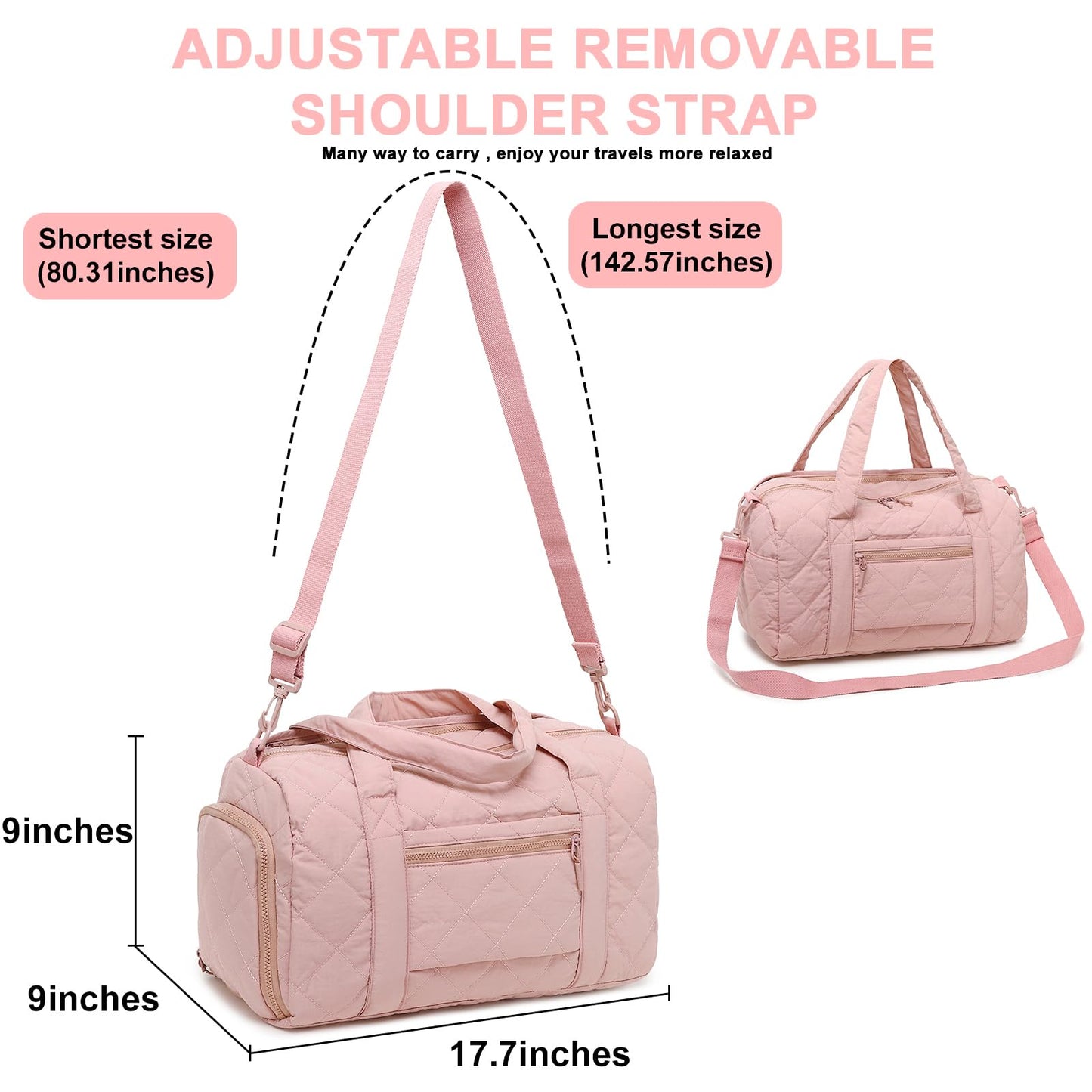 BLUBOON Duffle Bag Girls Kids Cute Gym Bag with Shoes Compartment & Wet Separation Waterproof Sports Overnight Travel Bag