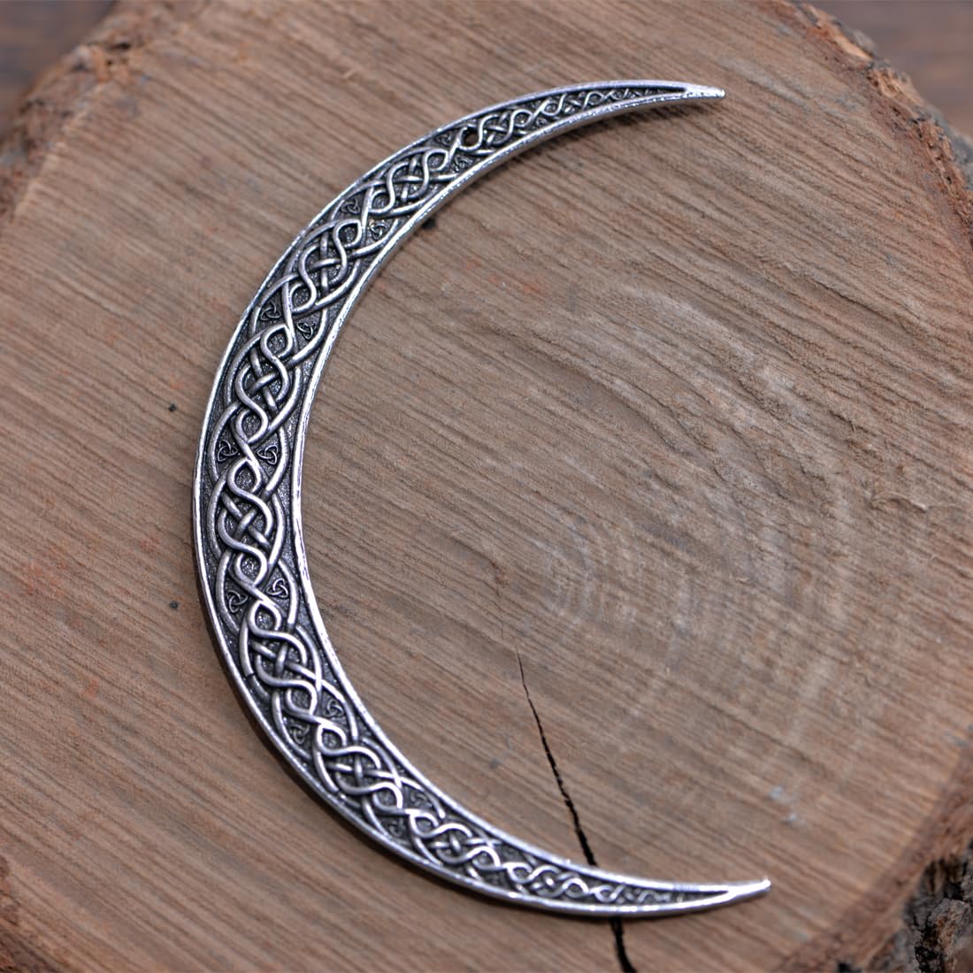 LANGHONG 2PCS Moon Crescent Hairpin For Women Viking Hair Stick Forks Knot Hair Styling Pins (ZZAS)