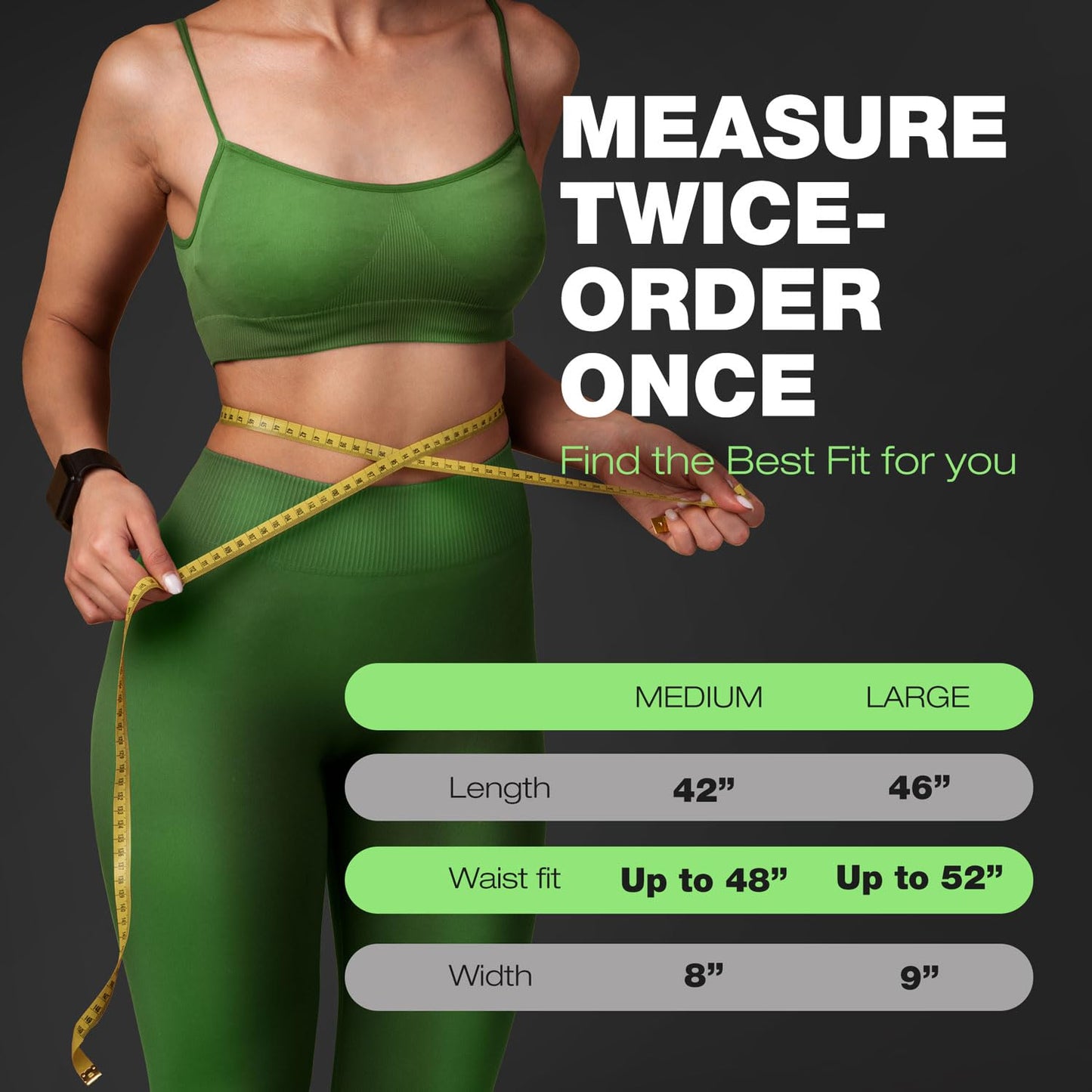 ActiveGear Waist Trainer for Women & Men - Sweat Band Waist Trimmer Belt for a Toned Look - Reinforced Trim and Double Hook & Loop Fasteners (Mint Hem, Medium: 8” x 42”)