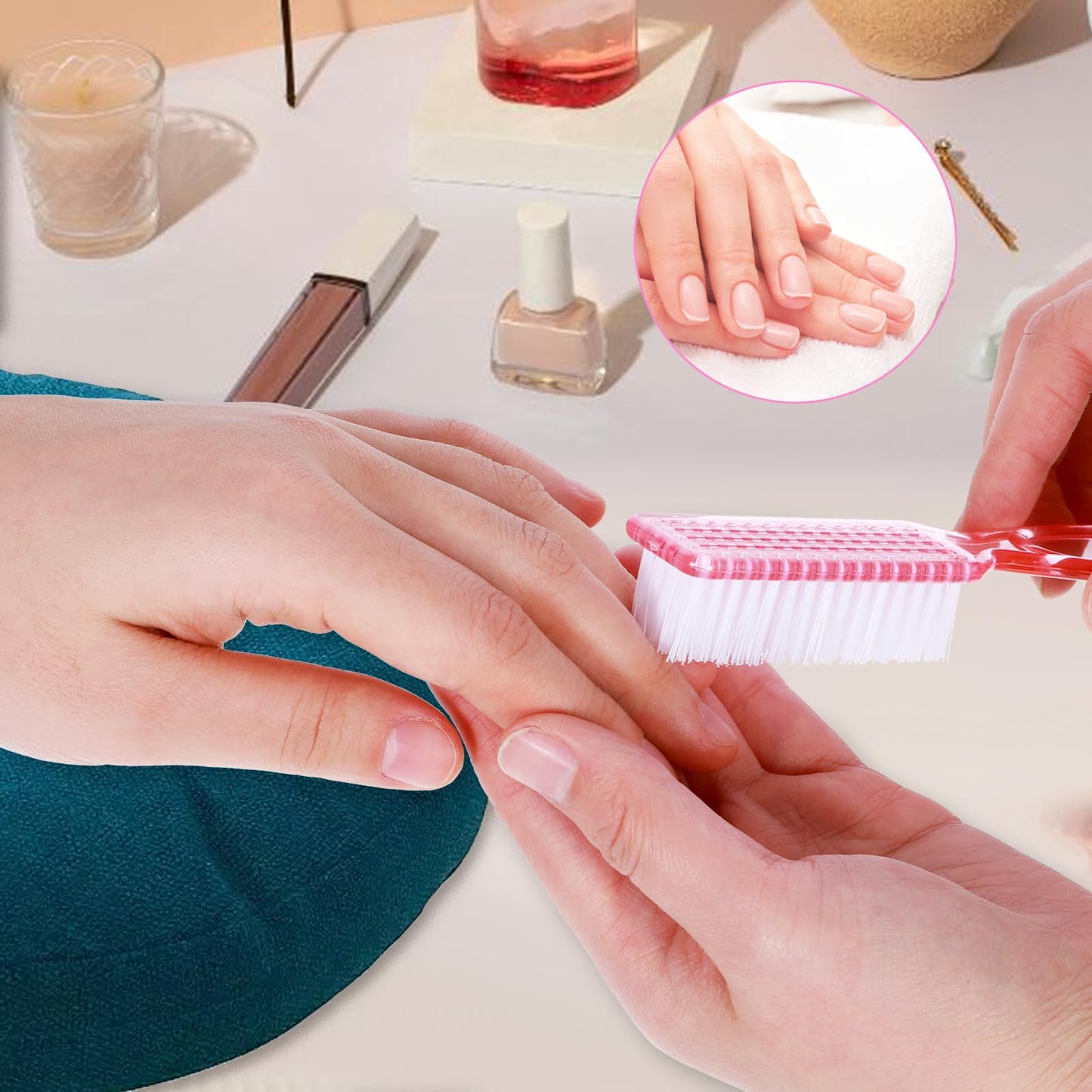 30 PCS Nail Scrubber Brush, Handle Grip Nail Brushes for Cleaning Fingernails Toenails, Finger Nail Brush Set for Cuticle Manicure Pedicure, Women Men Home Salon