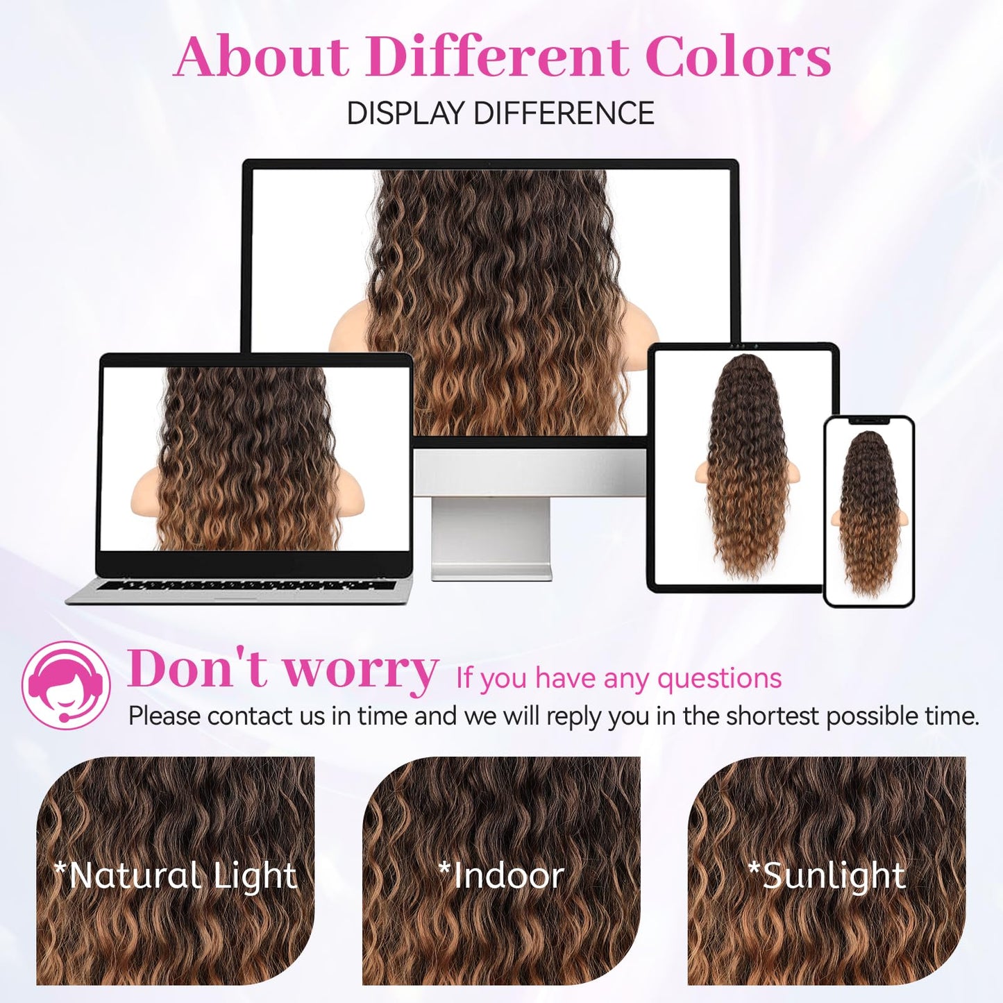 Isaic 26Inch Drawstring Ponytail Extensions for Women, Synthetic Long Curly Wavy Ponytail Gorgeous Pony Tails Hair Extensions for Daily Use(Ombre Medium Brown to Blonde)