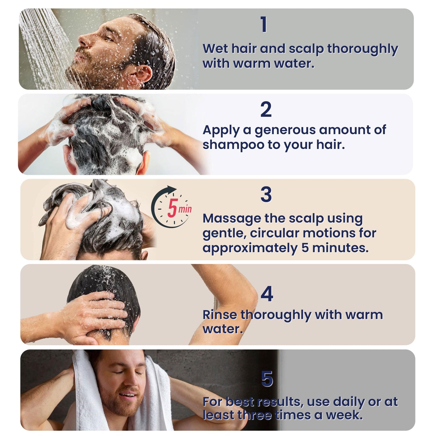 Uttse Biotion Hair Growth Shampoo for Men: Natural Thickening Shampoo with Tea Tree Oil Ginseng Mint for Hair Loss and Thinning Hair - 10.1 fl.oz, Dark Blue