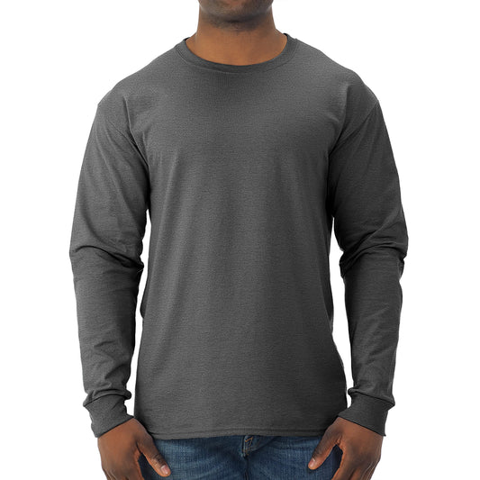 Jerzees Unisex Adult Dri-Power Long Sleeve T-Shirt Fashion t Shirts, Heather Black, 3X-Large US