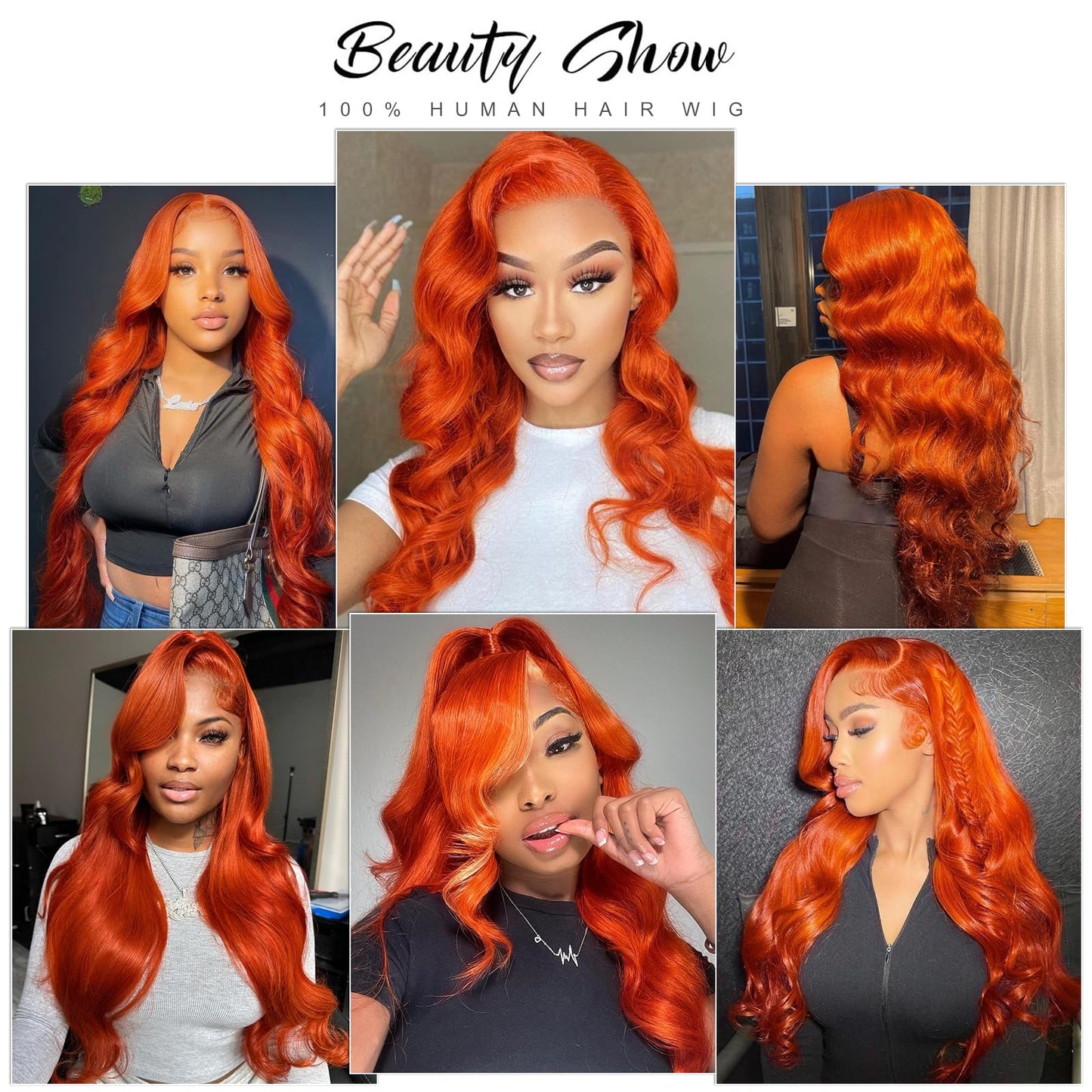 26 Inch 250% Density Ginger Lace Front Wigs Human Hair Orange 13x6 Lace Front Wigs Human Hair Pre Plucked,Body Wave Frontal Wigs Human Hair Hd Lace, Glueless Lace Front Wigs Colored With Baby Hair