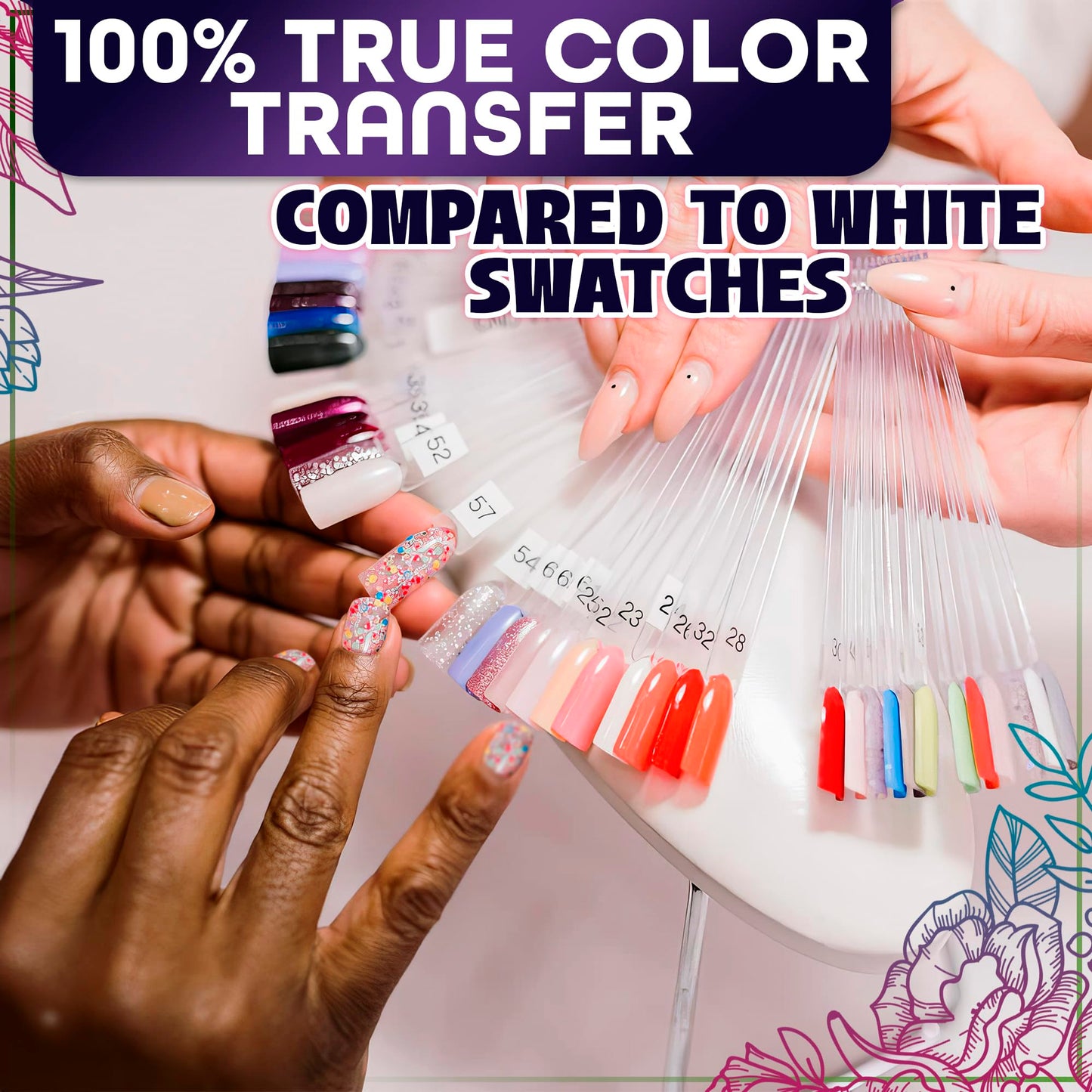 100Pcs Nail Swatch Templates for Acrylic Nails - Gel Nail Display Tips Nail Polish Swatch Templates Plastic Nail Tips Acrylic Nail Display Nail Tools - Nail Equipment Clear Nail Tips for Acrylic Nails