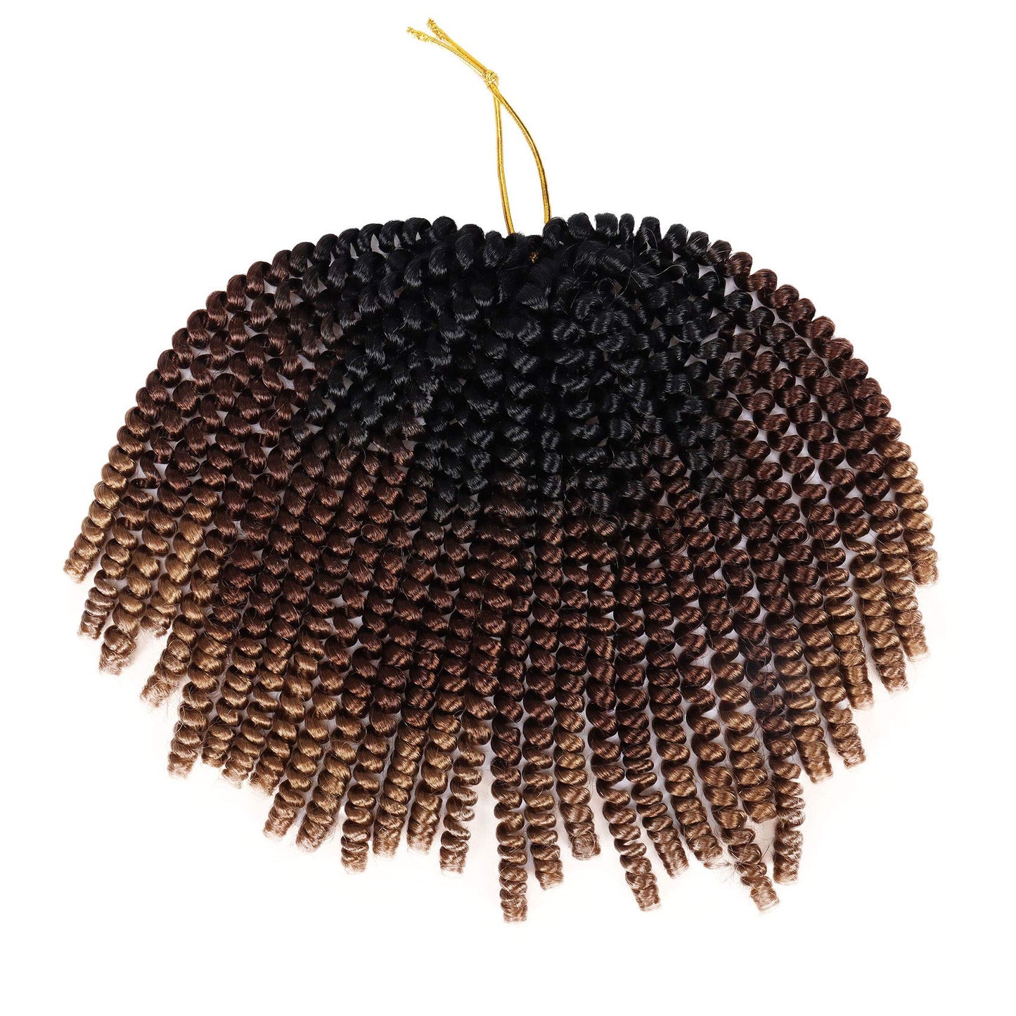 6 Packs Spring Twist Braiding Hair Bomb Twist Hair Synthetic Fiber Fluffy Twist Crochet Braids Low Temperature Hair for Women Braiding Hair(8inch,T1B/30/27)