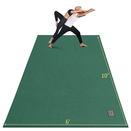 GXMMAT Large Yoga Mat 12'x6'/10'x6'/6'x8'(7mm), Extra Thick Workout Mats for Home Gym Flooring, Ultra Comfortable Non-Slip Quick Resilient Barefoot Wide Exercise Mat for Pilates, Stretching,Meditation