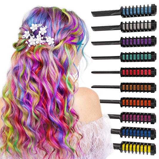 Hair Chalk Combs, Assorted Colors, set of 12