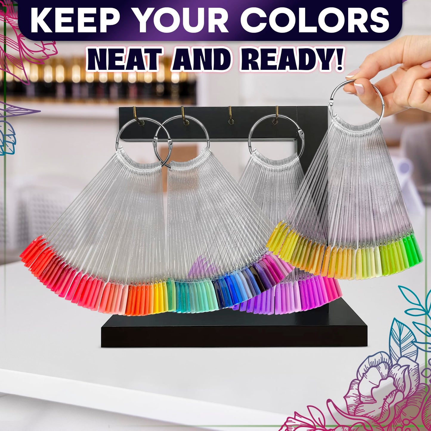 100Pcs Nail Swatch Templates for Acrylic Nails - Gel Nail Display Tips Nail Polish Swatch Templates Plastic Nail Tips Acrylic Nail Display Nail Tools - Nail Equipment Clear Nail Tips for Acrylic Nails