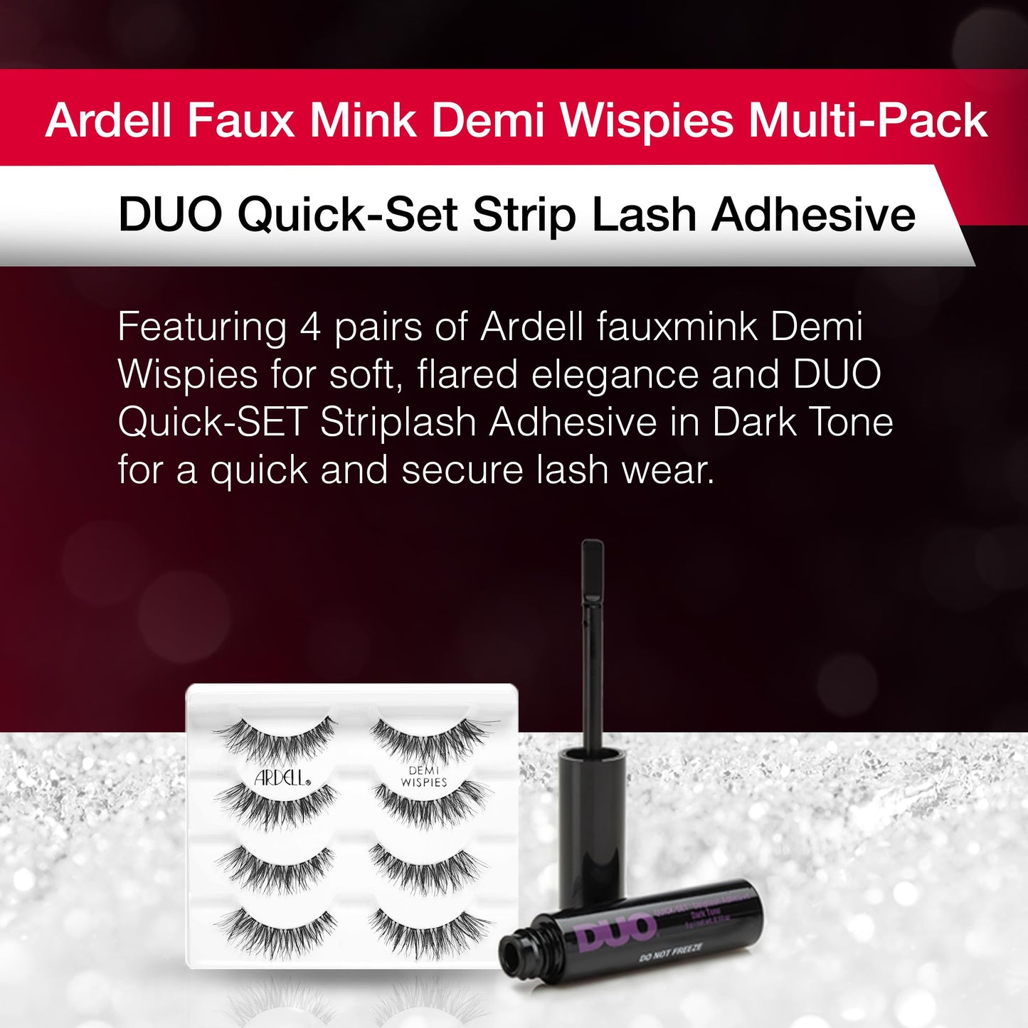 A Perfect Set - Ardell Faux Mink Demi Wispies Multi-Pack and Duo Quick-Set Strip Lash Adhesive