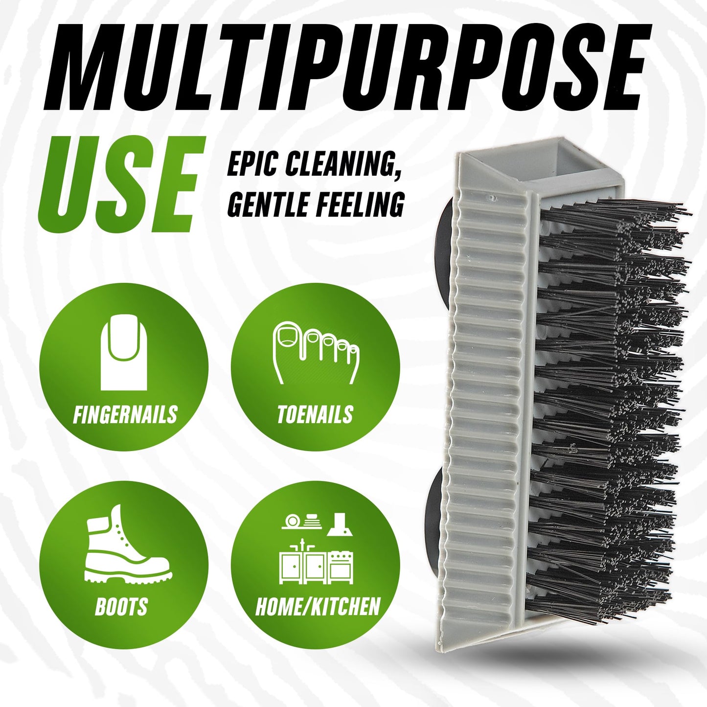 Grip Clean - Heavy Duty Nail Brush for Cleaning Nails - Nail Cleaning Brush for Men and Women - Mechanical Brush. Nail Brush Cleaner for Hands and Under Nails.