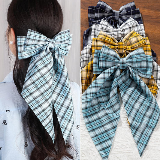 4 PCS Big Hair Bows for Women - Bow-knot Clips for Thick & Thin Hair, Nonslip Bow Claw Clips