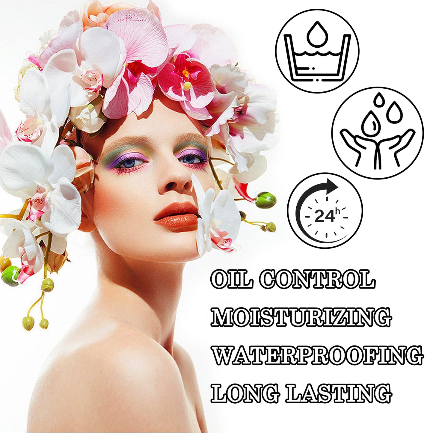 2PCS Full Coverage Concealer Foundation Set,Moisturizing BB Cream,Long Lasting Hydrating Lightweight CC Cream with Makeup Brush,Oil Control Face Moisturizer SPF 50 PA++++ Sunscreen（E）
