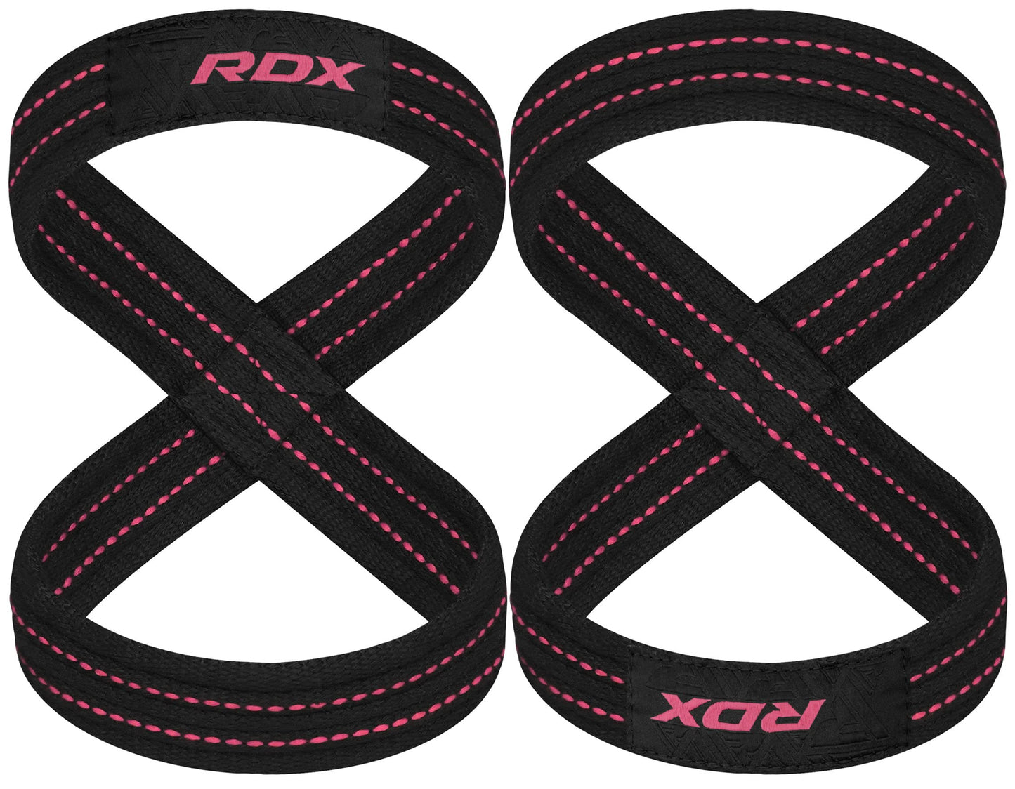 RDX Weight Lifting Straps Figure 8, Anti Slip Strap with Cuffs Wrist Support for Gym Workout Deadlift Powerlifting Bodybuilding Weightlifting, Fitness Strength Training, Hand Bar Grip for Men