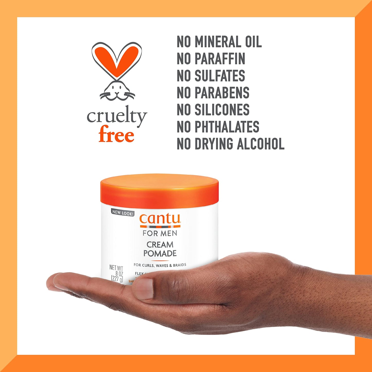 Cantu for Men Cream Pomade Flex Hold, 8 oz