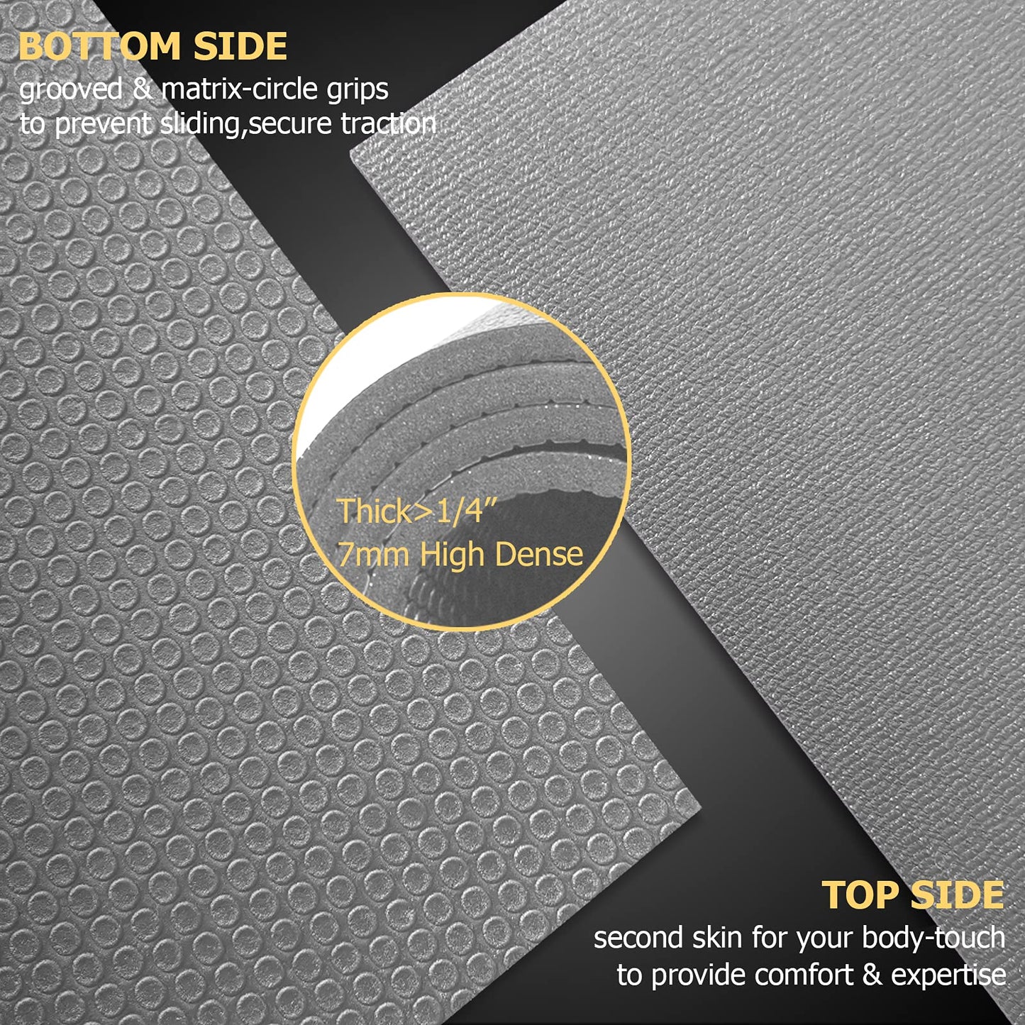 GXMMAT Extra Large Exercise Mat 16'x6'/12'x6'/10'x6'/8'x6'(7mm), Extra Wide Workout Mats for Home Gym Flooring, Non-Slip Thick Durable Cardio Mat for MMA,Plyo,Jump Rope,Weights,Fitness,Shoe-Friendly