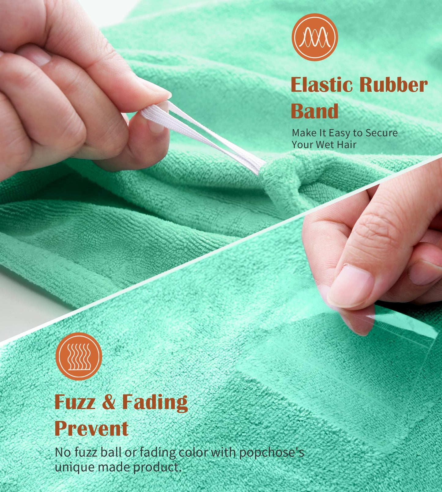 POPCHOSE Microfiber Hair Towel Wrap, 3 Packs Fast Drying Hair Turbans, Super Absorbent Hair Towel for Women, Anti Frizz Hair Wrap Towels