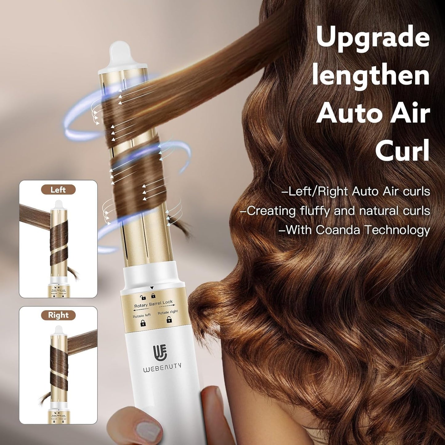 Hair Dryer Brush Blow Dryers: webeauty 5 in 1 One Step Professional Hot Air Brush Set for Fast Drying, Curling Drying, Straightening Combing, Hair Styler [Ceramic Coating] [Negative Ion] (White)