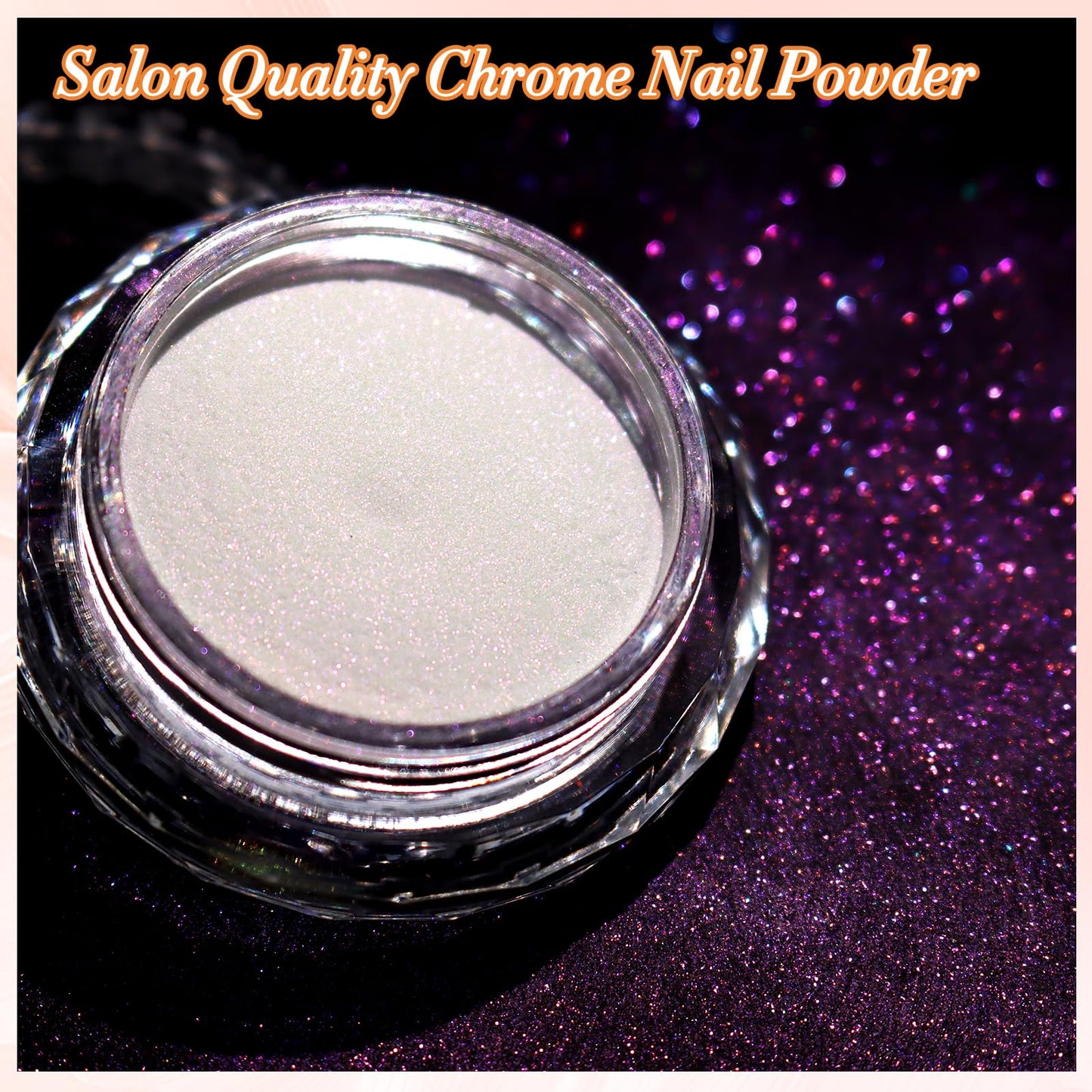 FNNZ Unicorn Chrome Nail Powder, Aurora Unichrome Mermaid Aurora Pigment Pearlescent Nail Art Glitter Dust Decoration for Home DIY Salon Manicure - Cyber Mirage