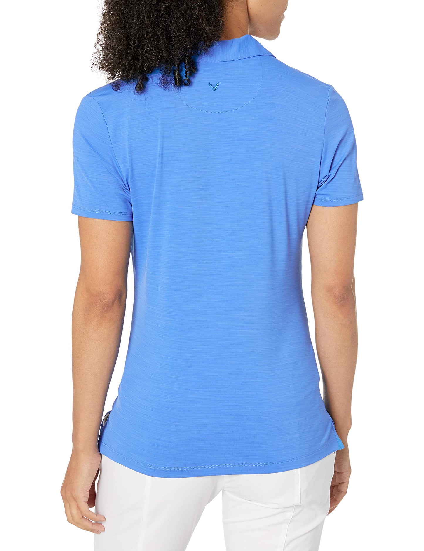 Callaway Women's Short Sleeve Opti-Shield Tonal Stripe Golf Polo Shirt, Palace Blue, Large