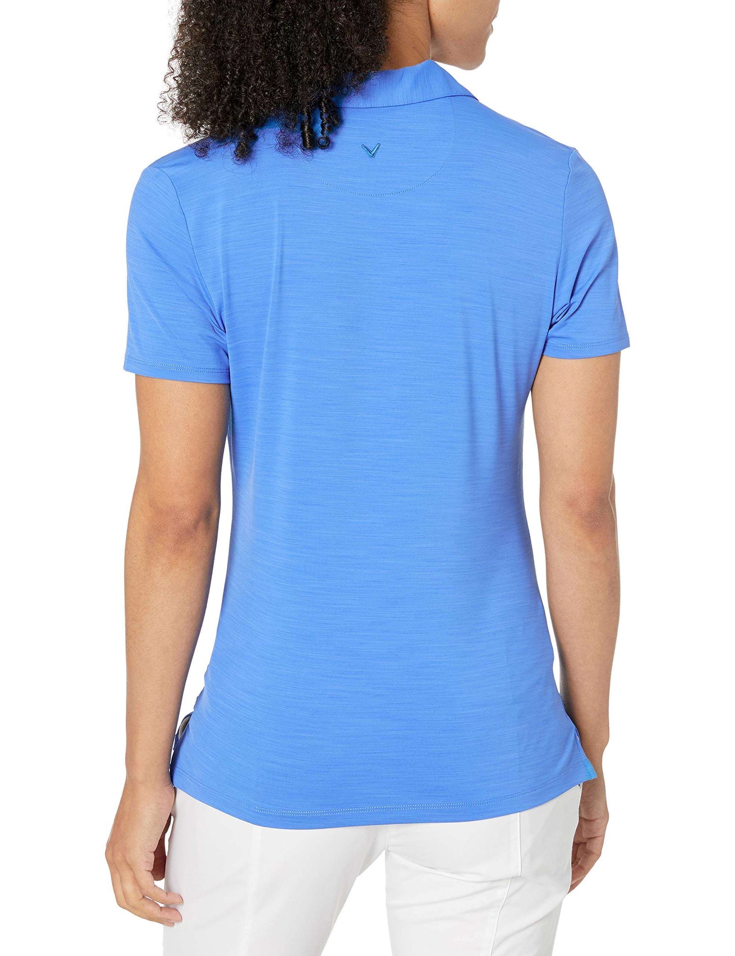 Callaway Women's Short Sleeve Opti-Shield Tonal Stripe Golf Polo Shirt, Palace Blue, Large