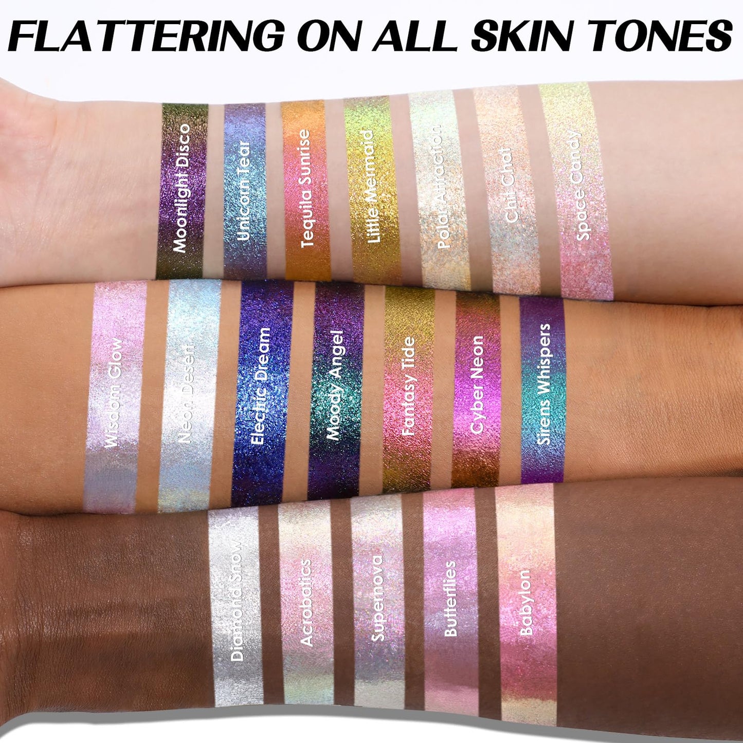 FOCALLURE Chameleon Cream Eyeshadow,Intense Color Shifting Creamy Eye Shadows,Highly Pigmented Metallic,Shimmer,Multi-Reflective Finishes,Moonlight Disco