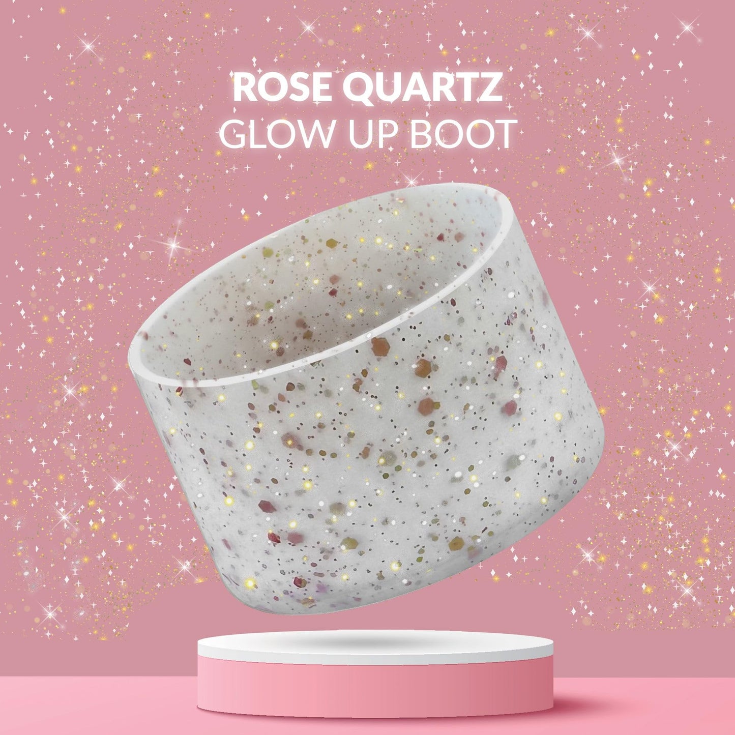 REUZBL Glow up Glitter Bottle Boot Sleeve for Stanley Tumblers 20-40oz, Hydro Flask Tumblers, Simple Modern Tumblers, Iron Flask Tumbler, Similar Tumblers, Tumbler Water Bottle Accessory