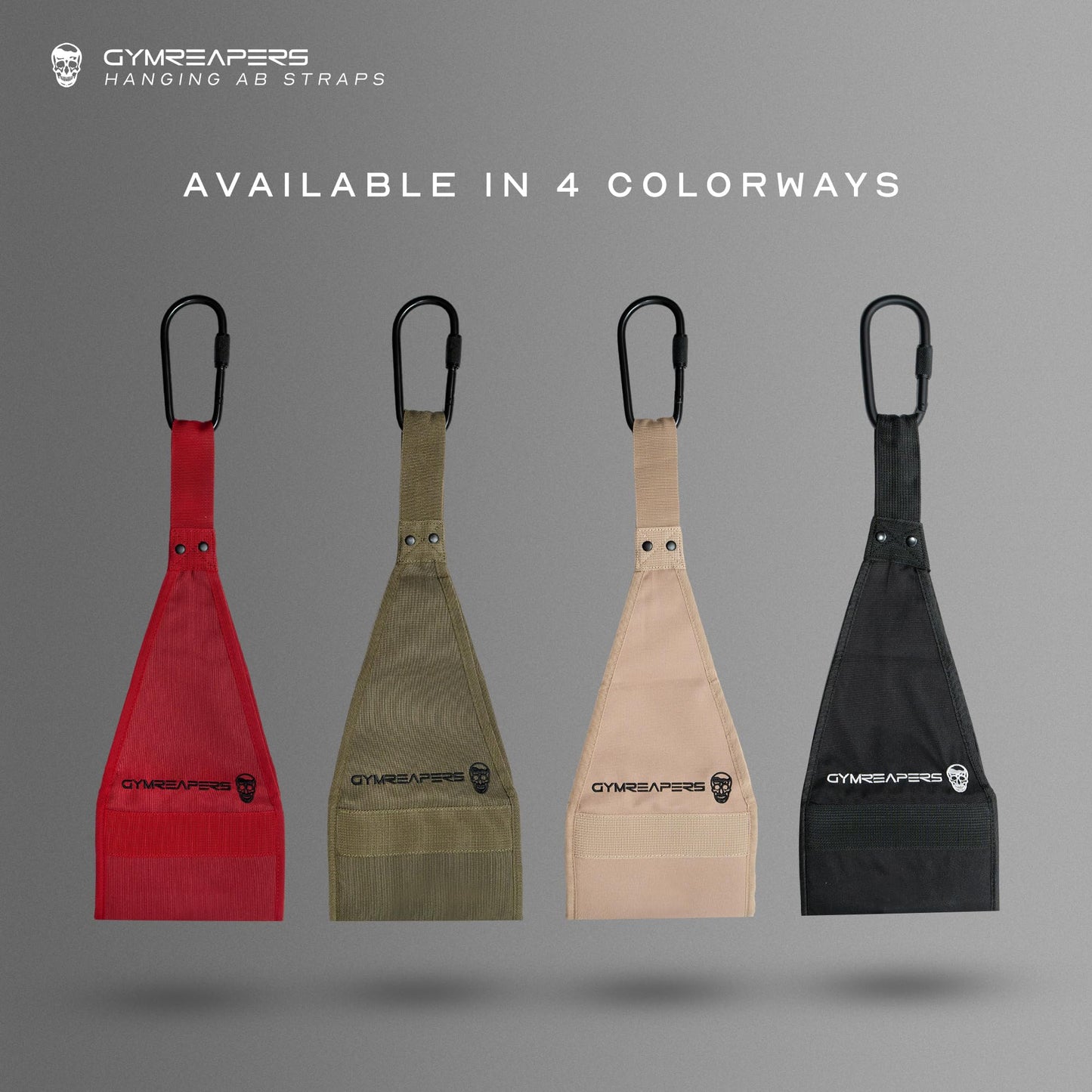 Gymreapers Hanging Ab Straps For Core Strength and Abdominal Training - Padded Adjustable Arm Supports For Bodyweight Exercises (Tan)
