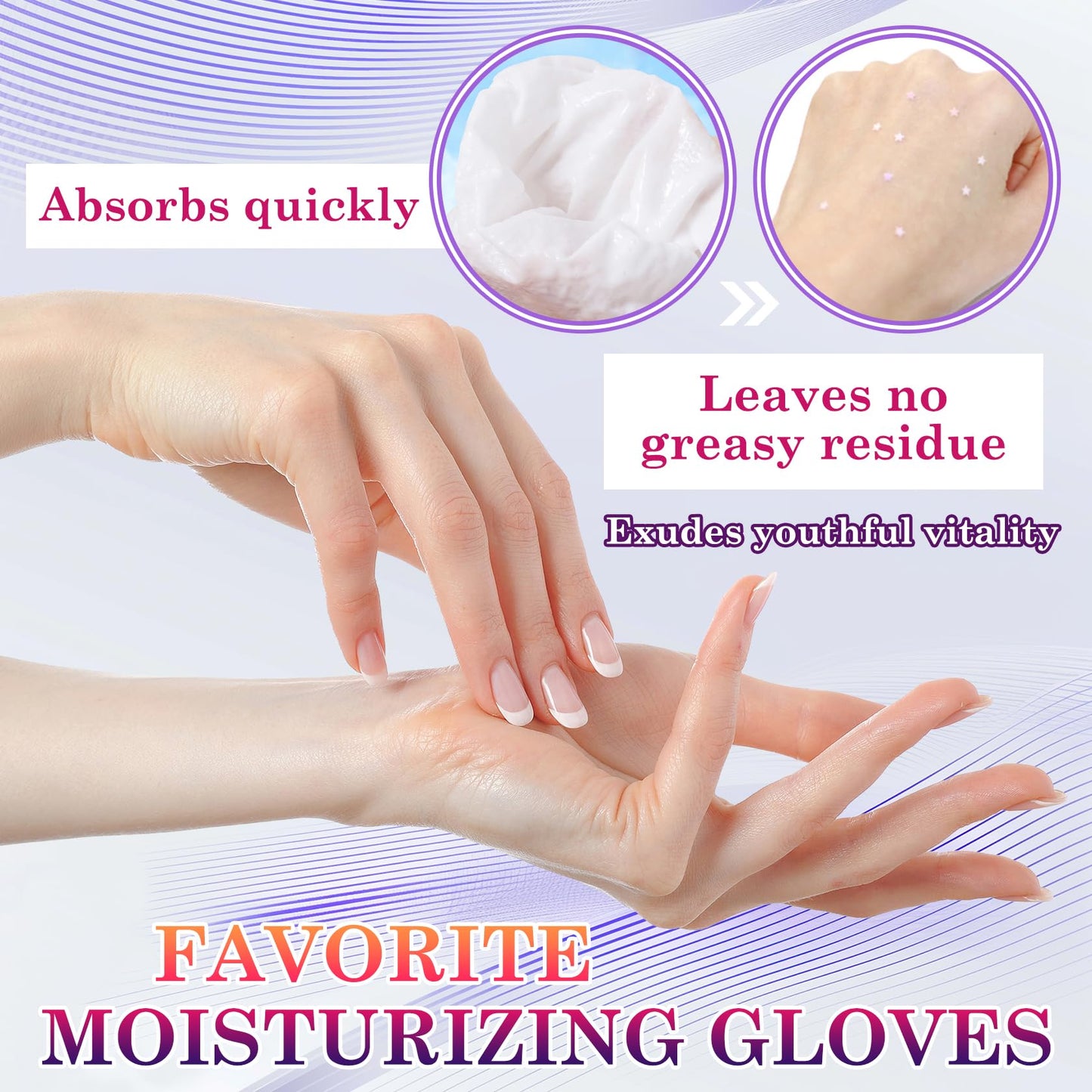 LZYLLS 6 Pairs Hand Masks Moisturizing Gloves, Hydrating Hand Mask Moisturizer Gloves Care for Dry Cracked Hands, Smooth Long Lasting Soft Firming Hand Mask Gift Set for Men Women（N