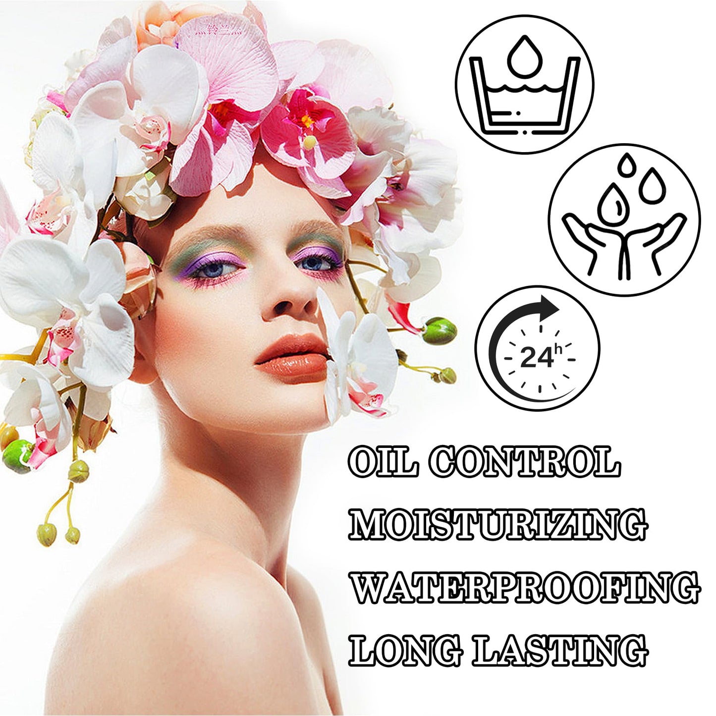 2PCS Full Coverage Concealer Foundation Set,Moisturizing BB Cream,Long Lasting Hydrating Lightweight CC Cream with Makeup Brush,Oil Control Face Moisturizer SPF 50 PA++++ Sunscreen（C）