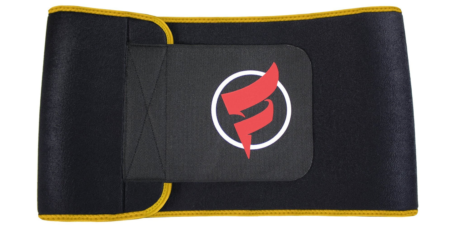 Fitru Waist Trimmer Sauna Ab Belt For Women & Men - Waist Trainer Stomach Wrap (yellow, 8" X 42")