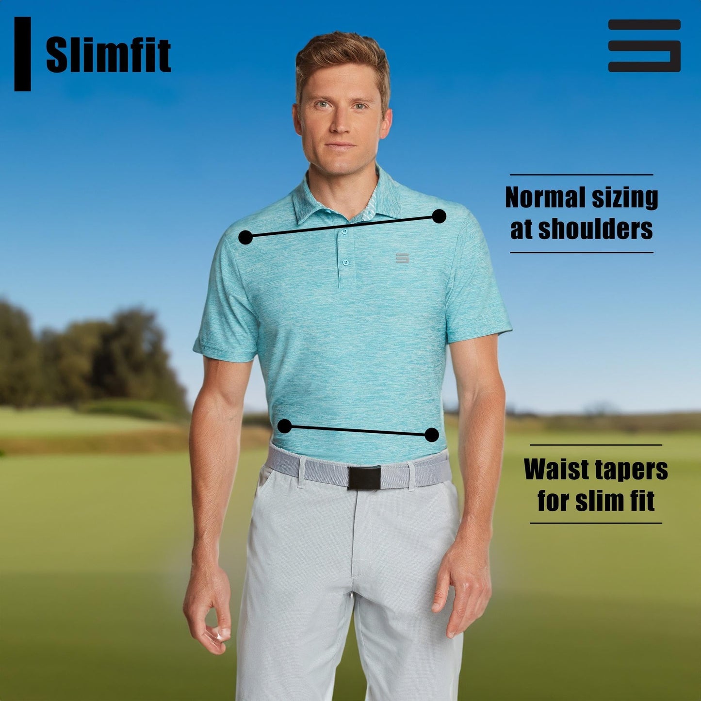 Three Sixty Six Slim Fit Golf Shirts for Men - Dry Fit Short-Sleeve Polo, Athletic Casual Collared T-Shirt Black