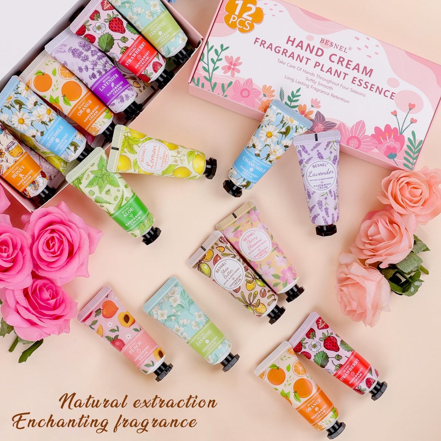 12 Pack Hand Cream Gifts Set For Women, Mini Hand Lotion Travel Size in Bulk for Dry Cracked Hands, Graduation & Christmas Gifts, Teacher Appreciation & Party Favors