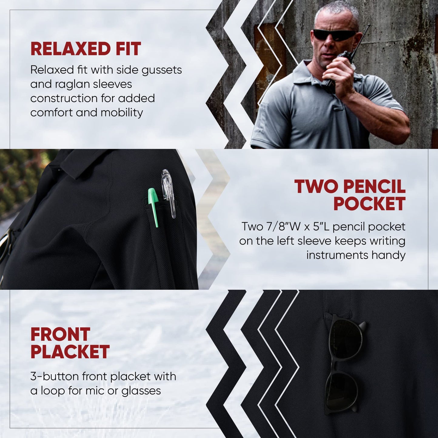 Vertx Mens Tactical Polo Shirt, Short Sleeve T-Shirt, Breathable, Moisture-Wicking, Temperature Regulating, Outdoor Performance Tactical Clothing for Police, Security, Relaxed Fit, White, XXX-Large