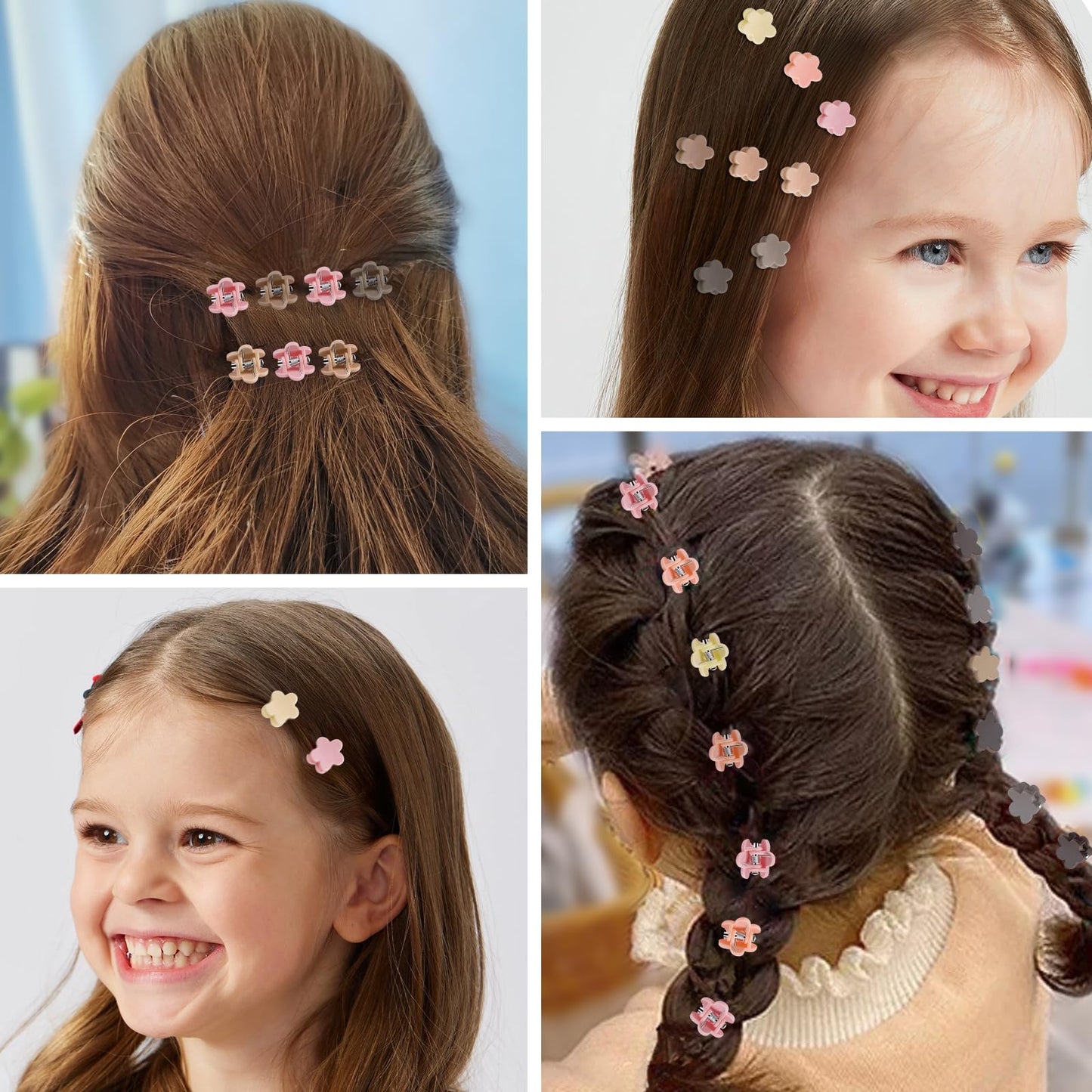 KANPRINCESS 90PCS Mini Claw Clips Small Hair Clips With Fancy Box Flower Claw Clips for Hair Cute And Sweet Small Claw Clips For Women And Girls Hair Accessories For Gift(SET1)