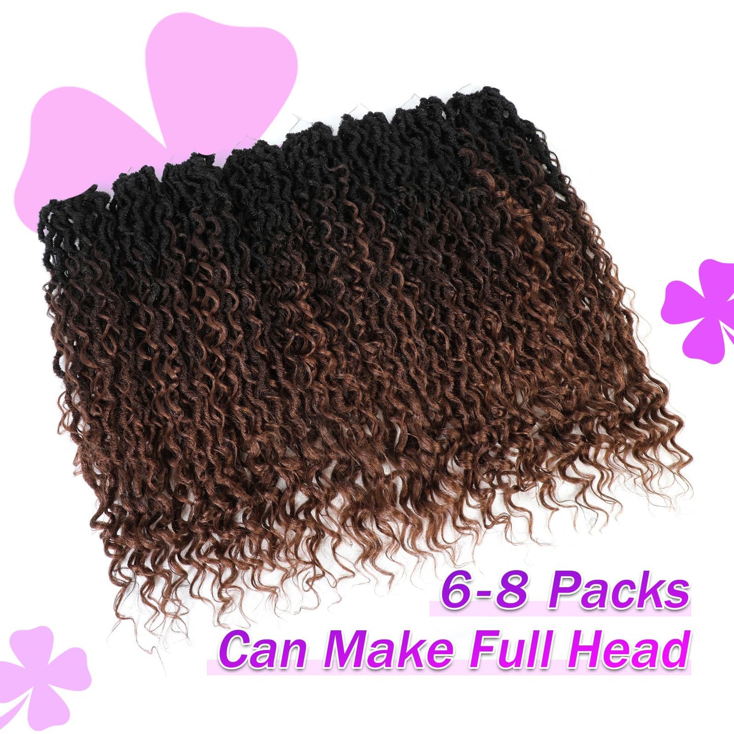 Goddess Locs Crochet Hair 22Inch Pre Looped Faux Locs Crochet Hair 8Packs Bohemian Crochet Braids Hair for Black Women 1B/4/30