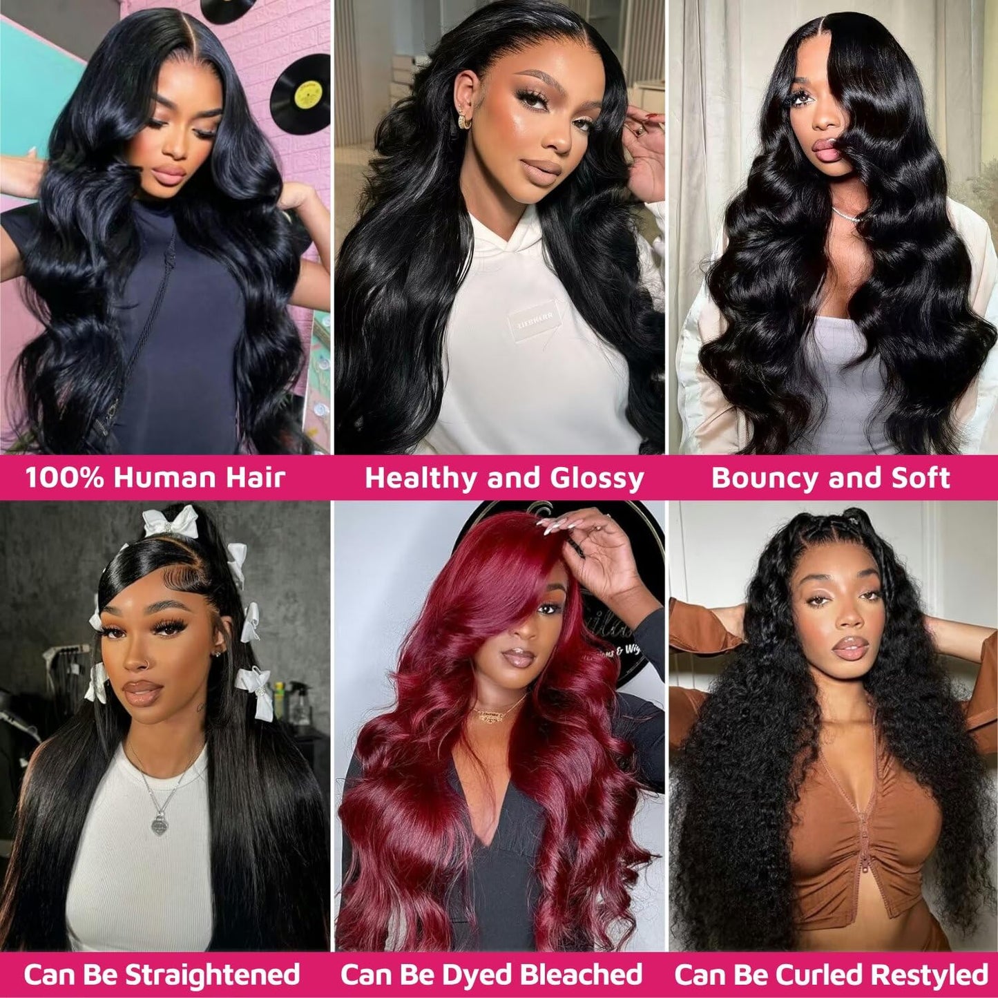 12A Human Hair Bundles10 12 14 16 Inch Body Wave Bundles Human Hair 100% Unprocessed Brazilian Virgin Weave Bundles 4 Bundles Real Natural Black Wavy Human Hair Extensions 1B Bundles for Women