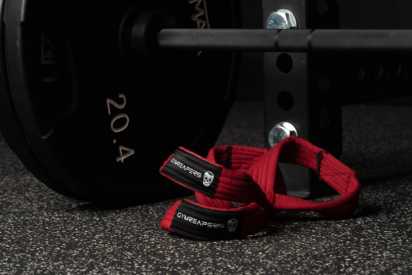 Gymreapers Figure 8 Lifting Straps for Deadlift, Powerlifting, Strongman, & Cross Training Strong Weightlifting Wrist Straps for Men, Women (Red, Small)