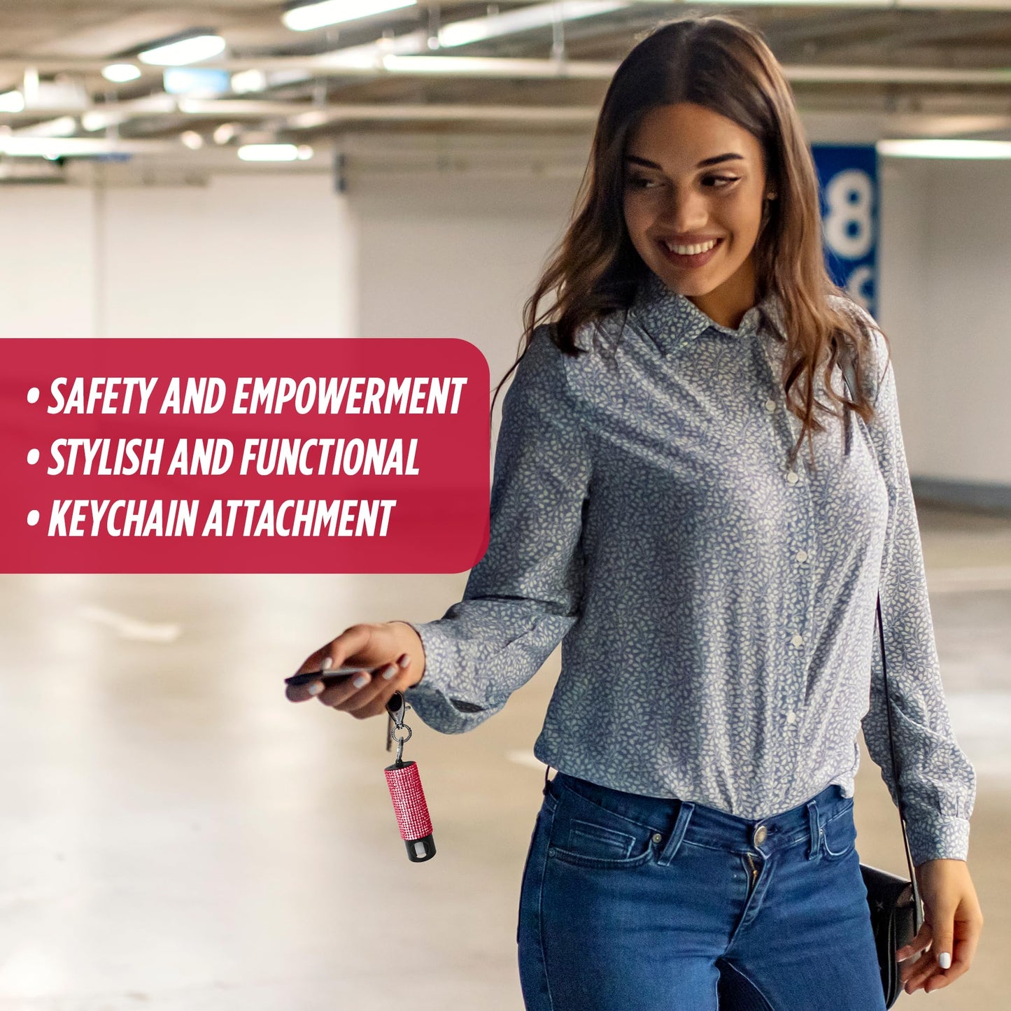 Guard Dog Security Bling it On Pepper Spray, Keychain with Safety Twist Top, Mini and Easy Carry, Lightweight and Fashionable, Maximum Police Strength OC Spray, 16 Feet Range, 0.5 fl oz